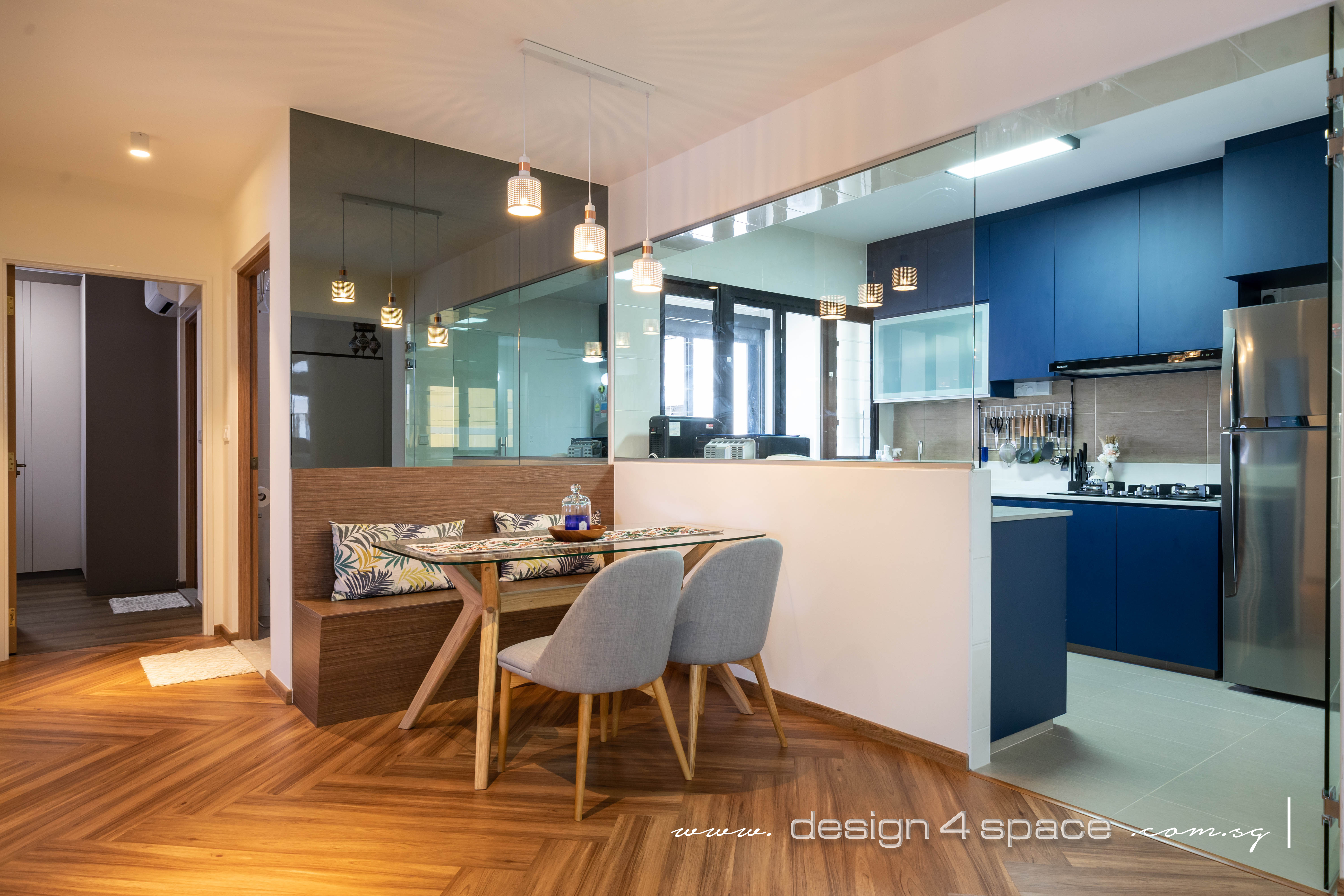 Contemporary, Modern Design - Dining Room - HDB 3 Room - Design by Design 4 Space Pte Ltd