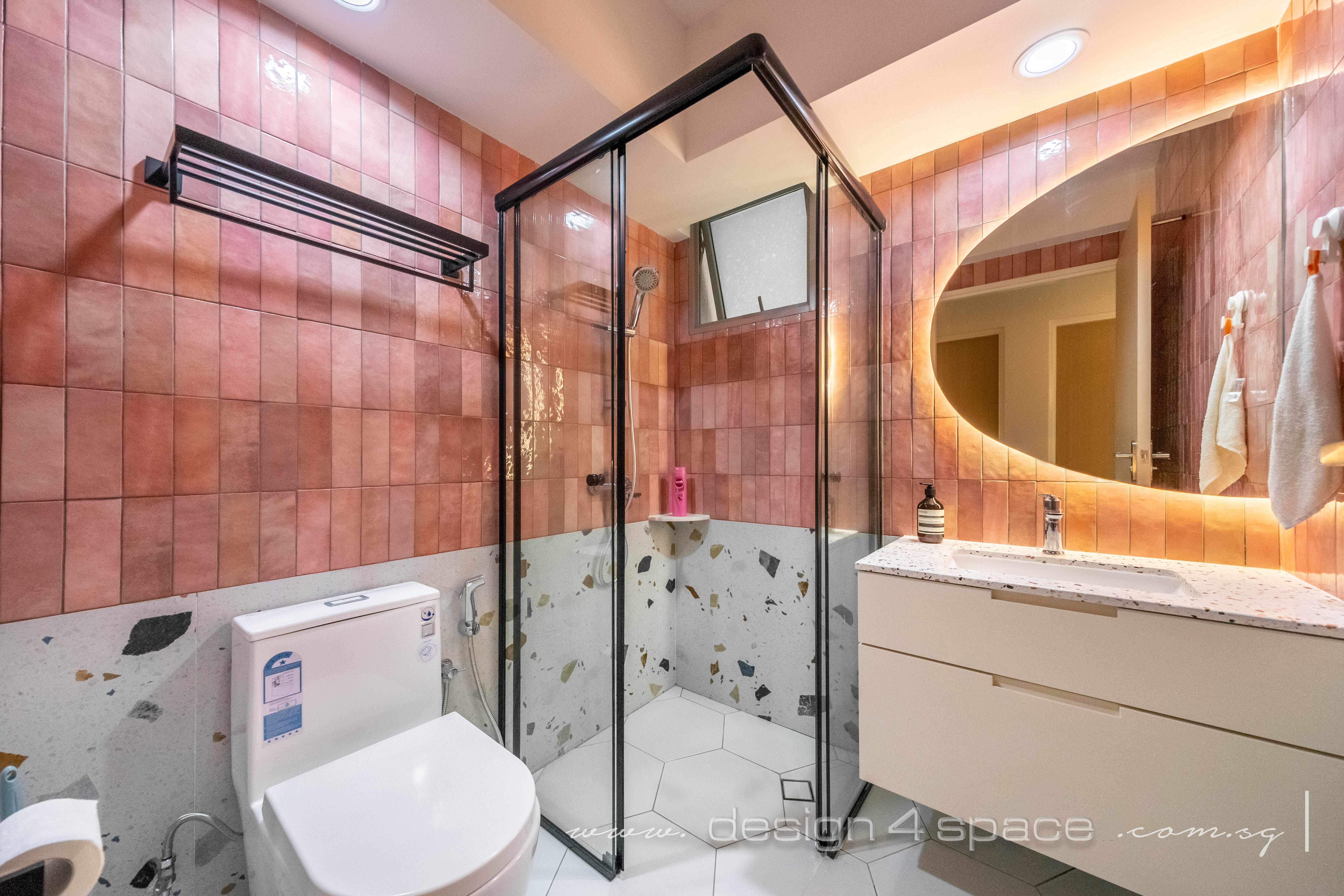 Contemporary Design - Bathroom - HDB 3 Room - Design by Design 4 Space Pte Ltd