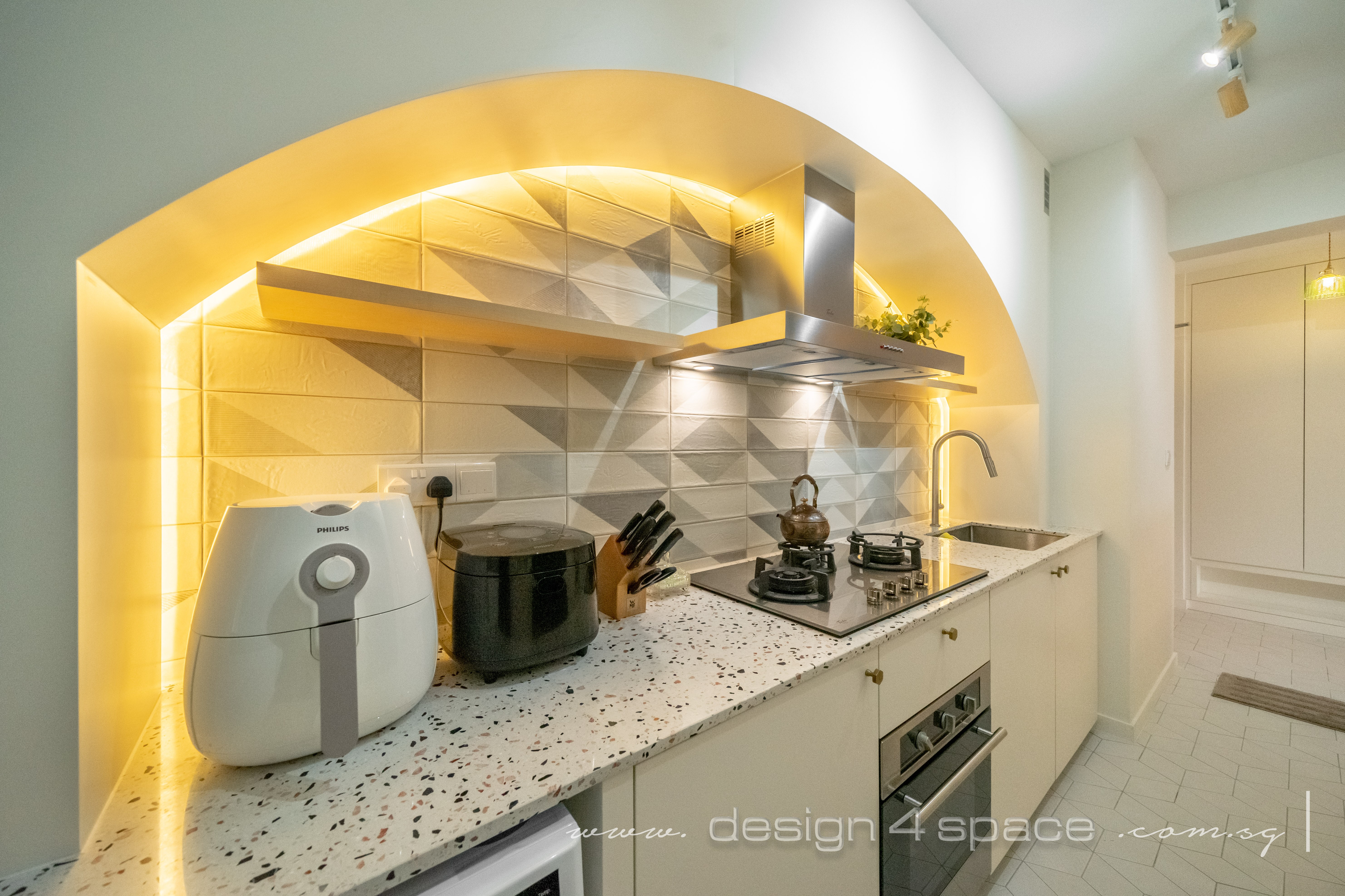 Contemporary Design - Kitchen - HDB 3 Room - Design by Design 4 Space Pte Ltd