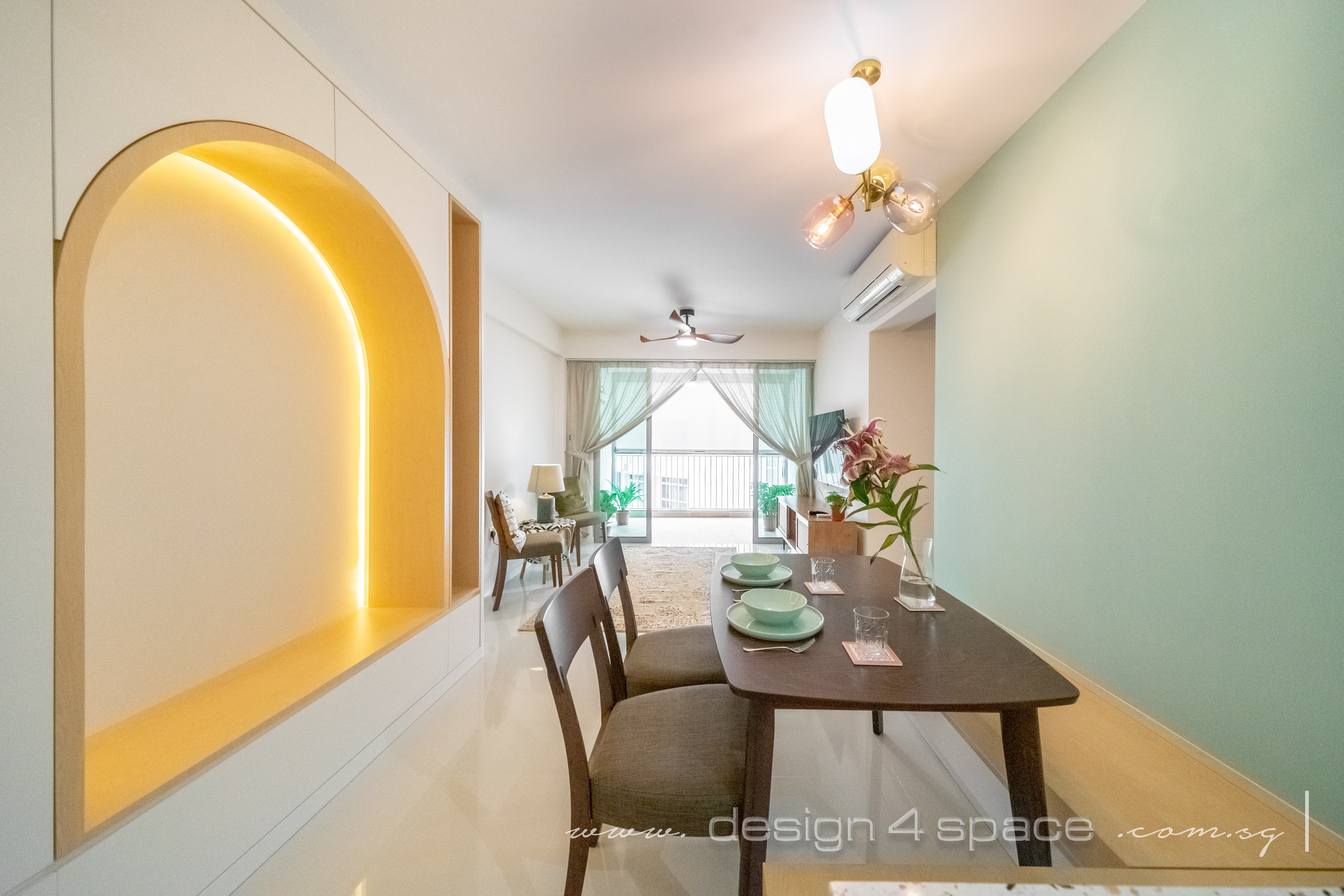 Contemporary Design - Dining Room - HDB 3 Room - Design by Design 4 Space Pte Ltd