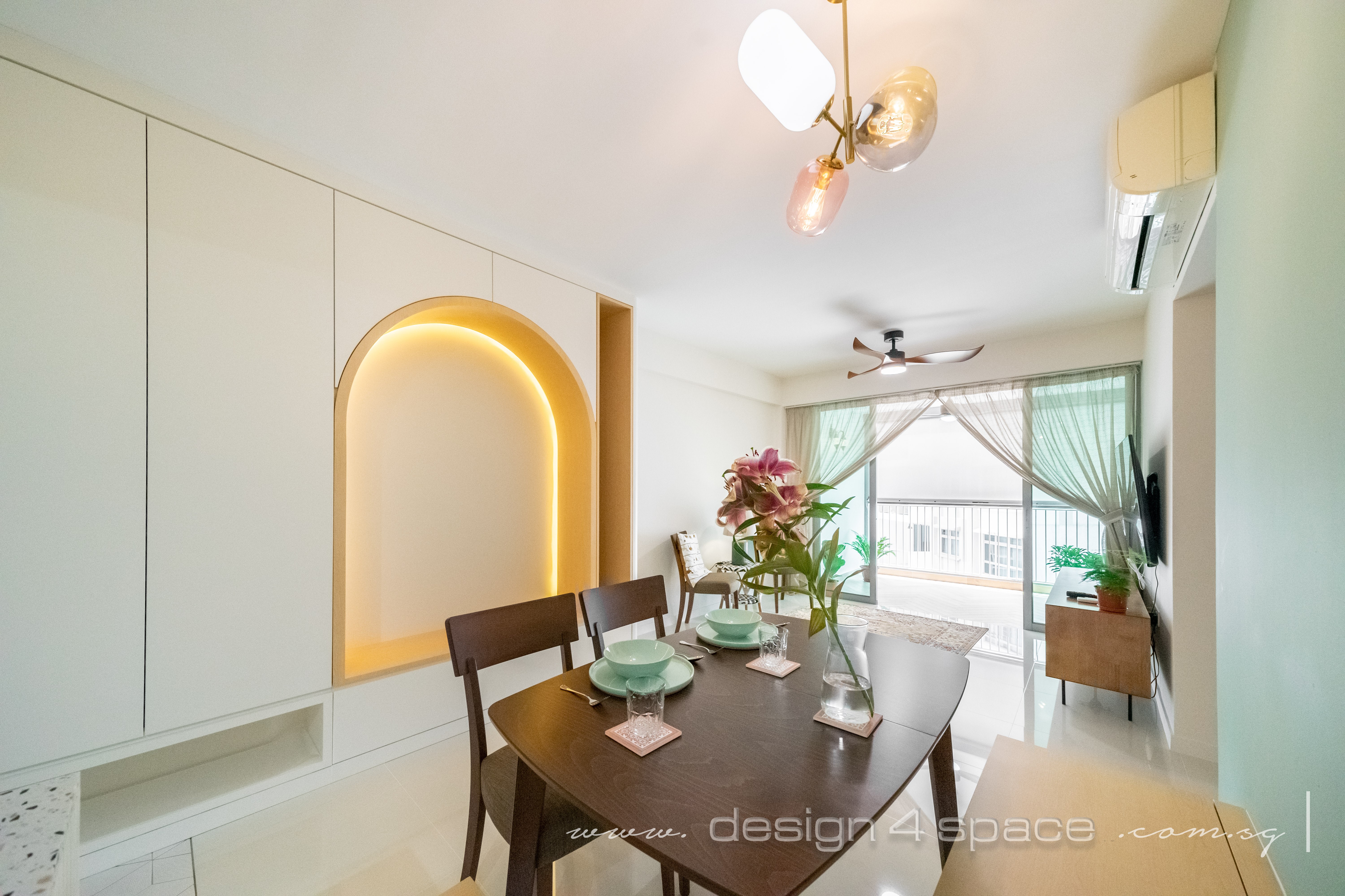 Contemporary Design - Dining Room - HDB 3 Room - Design by Design 4 Space Pte Ltd