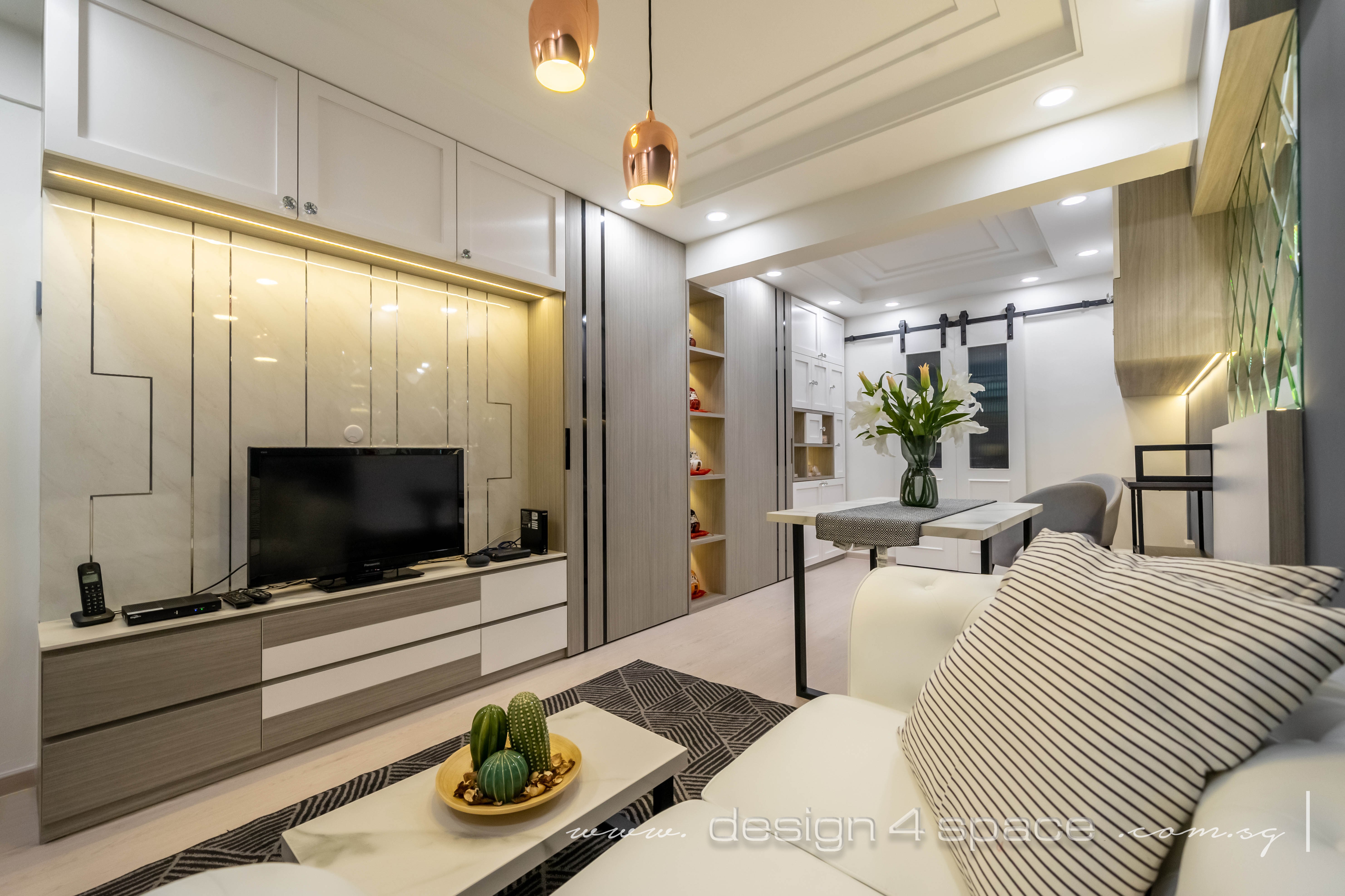 Contemporary, Modern Design - Living Room - HDB 3 Room - Design by Design 4 Space Pte Ltd