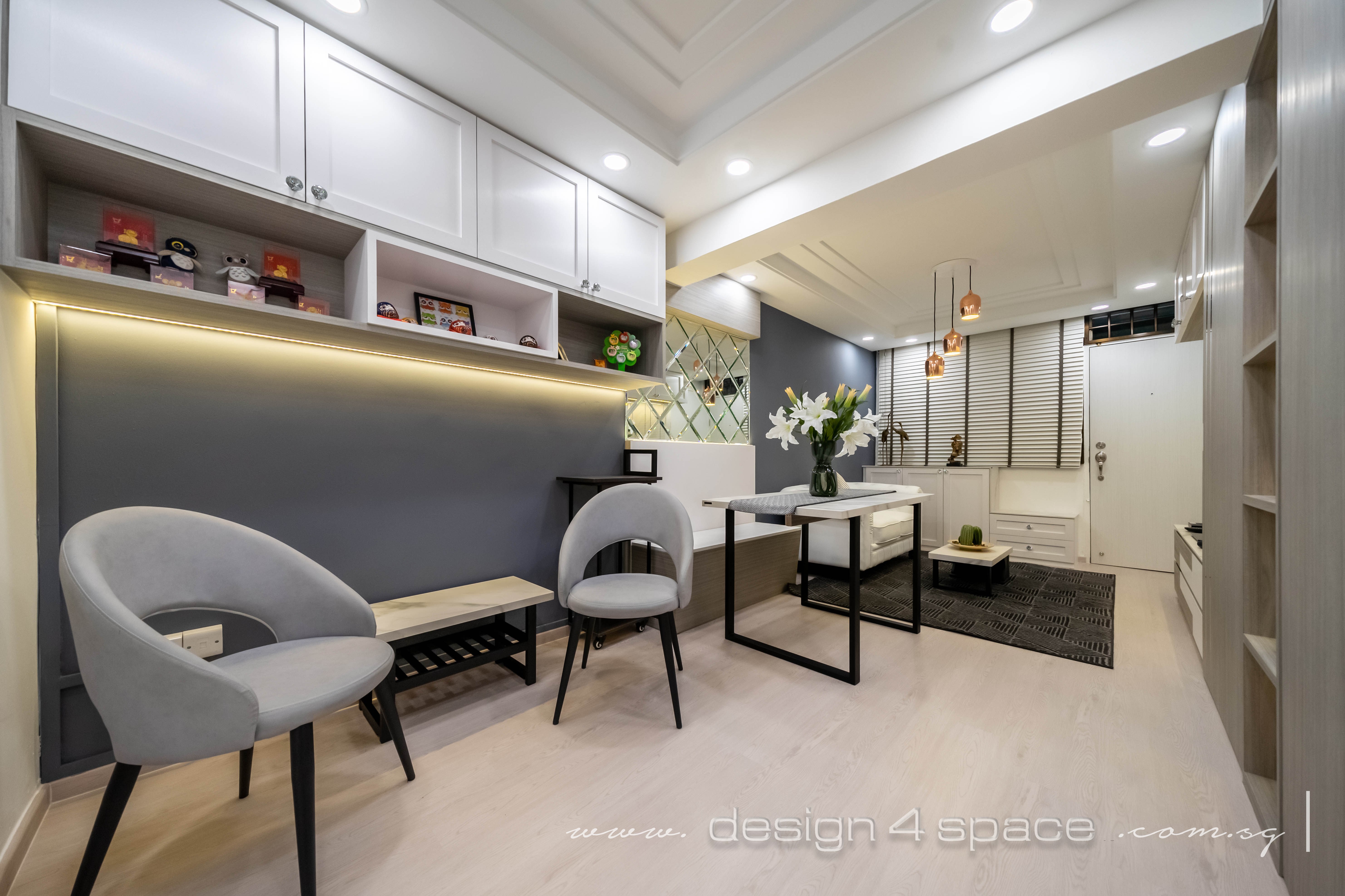 Contemporary, Modern Design - Living Room - HDB 3 Room - Design by Design 4 Space Pte Ltd