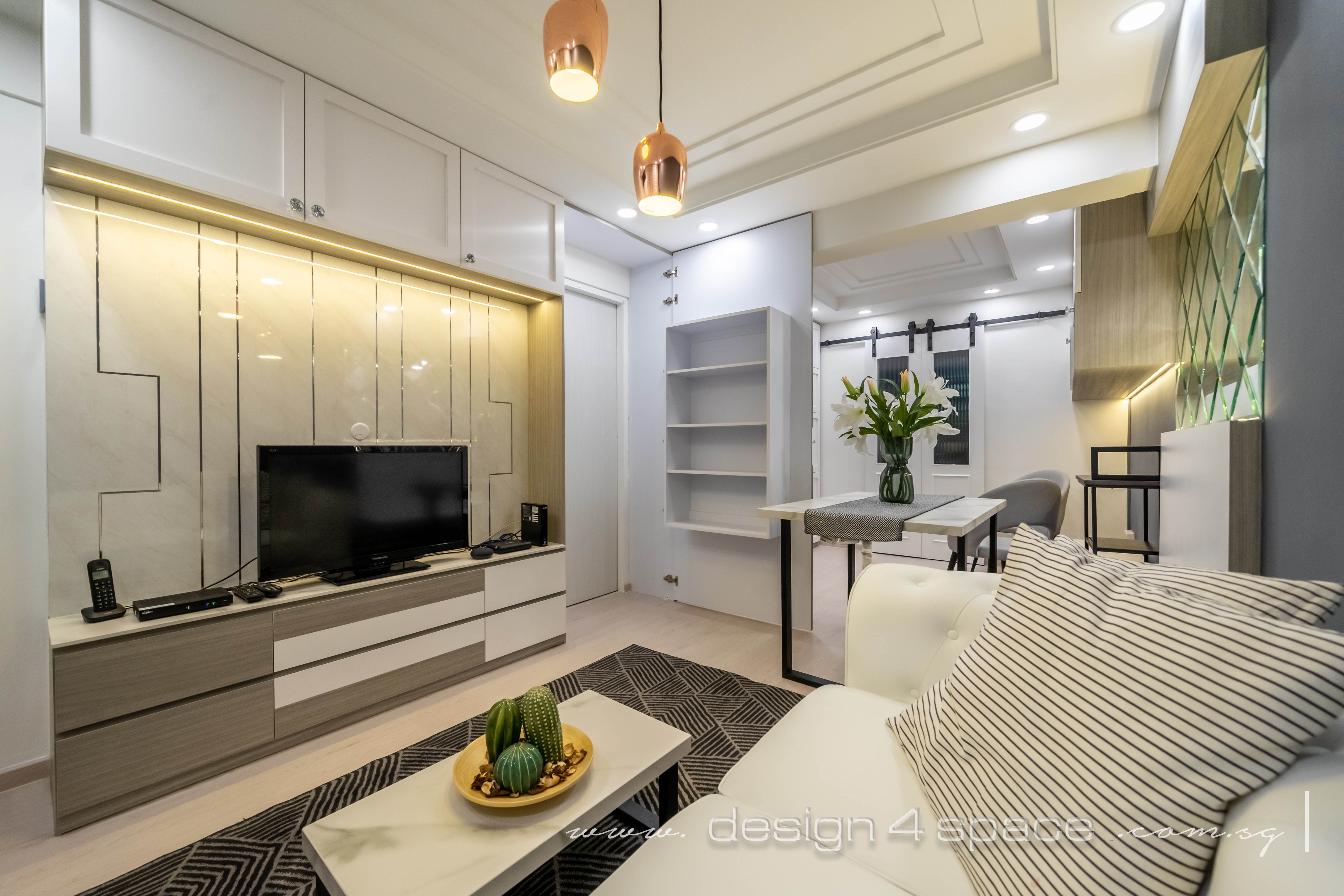Contemporary, Modern Design - Living Room - HDB 3 Room - Design by Design 4 Space Pte Ltd