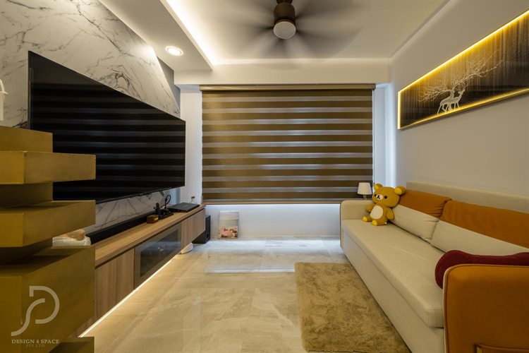 Contemporary Design - Living Room - HDB 3 Room - Design by Design 4 Space Pte Ltd