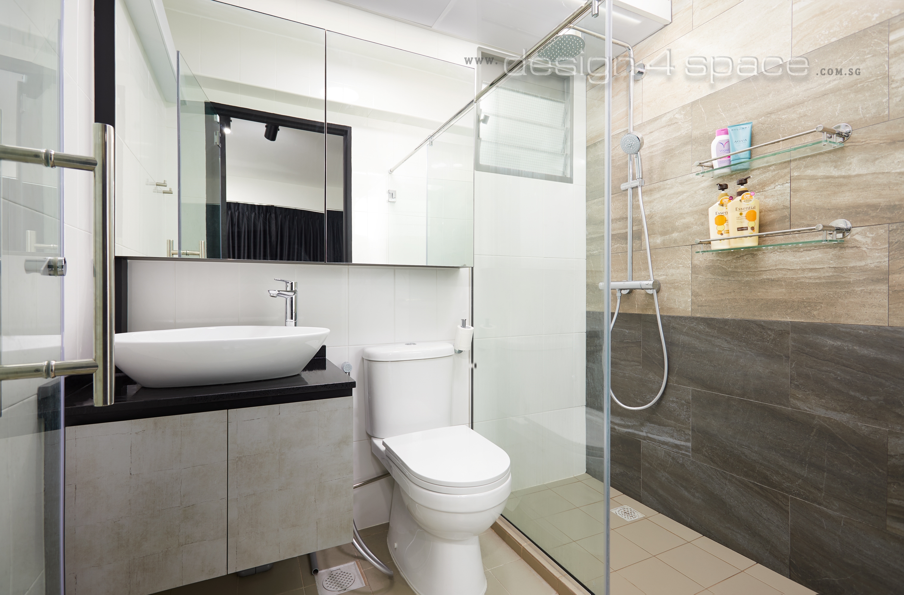 Contemporary, Modern Design - Bathroom - HDB 3 Room - Design by Design 4 Space Pte Ltd