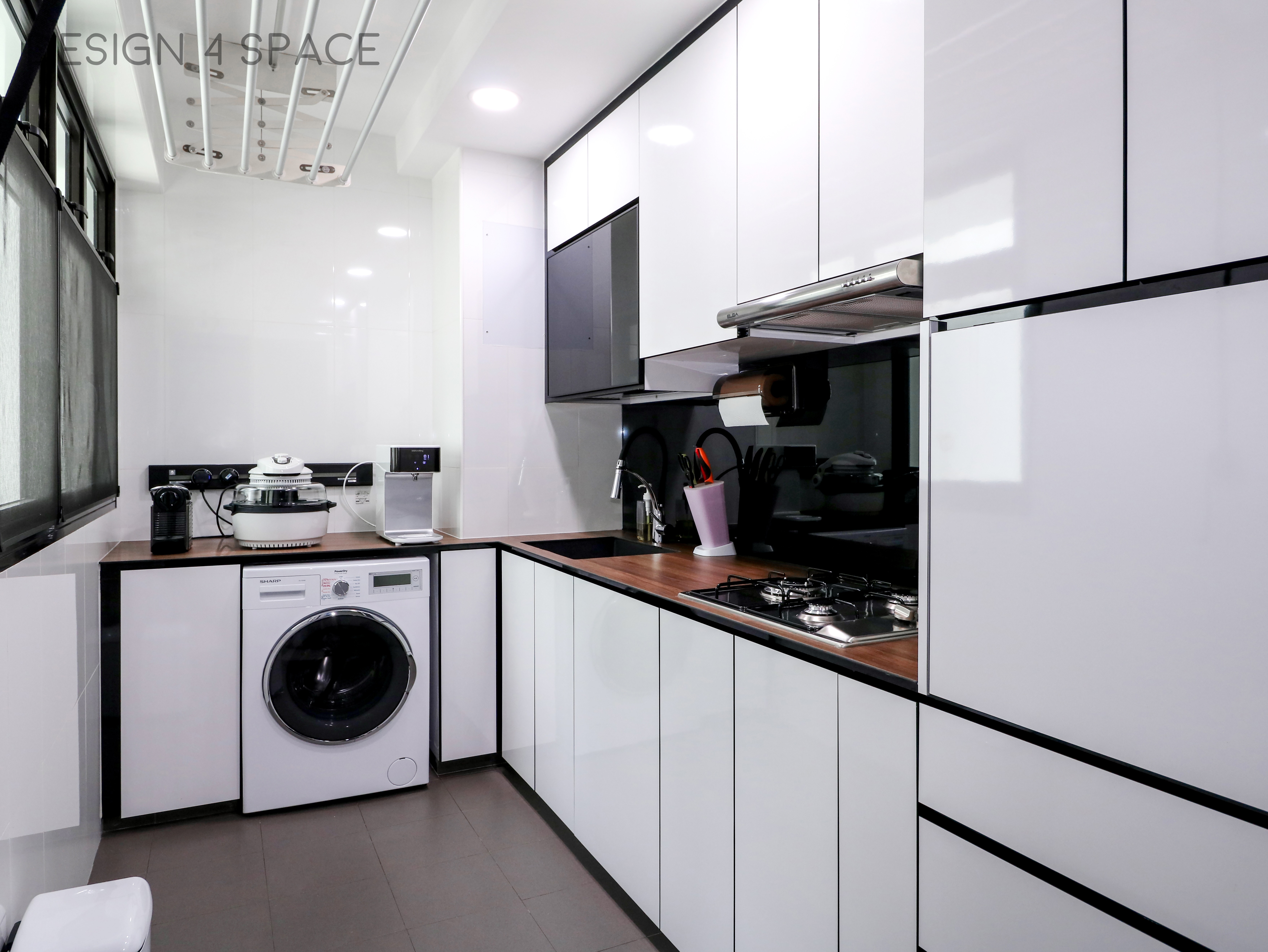 Contemporary, Minimalist, Modern Design - Kitchen - HDB 3 Room - Design by Design 4 Space Pte Ltd