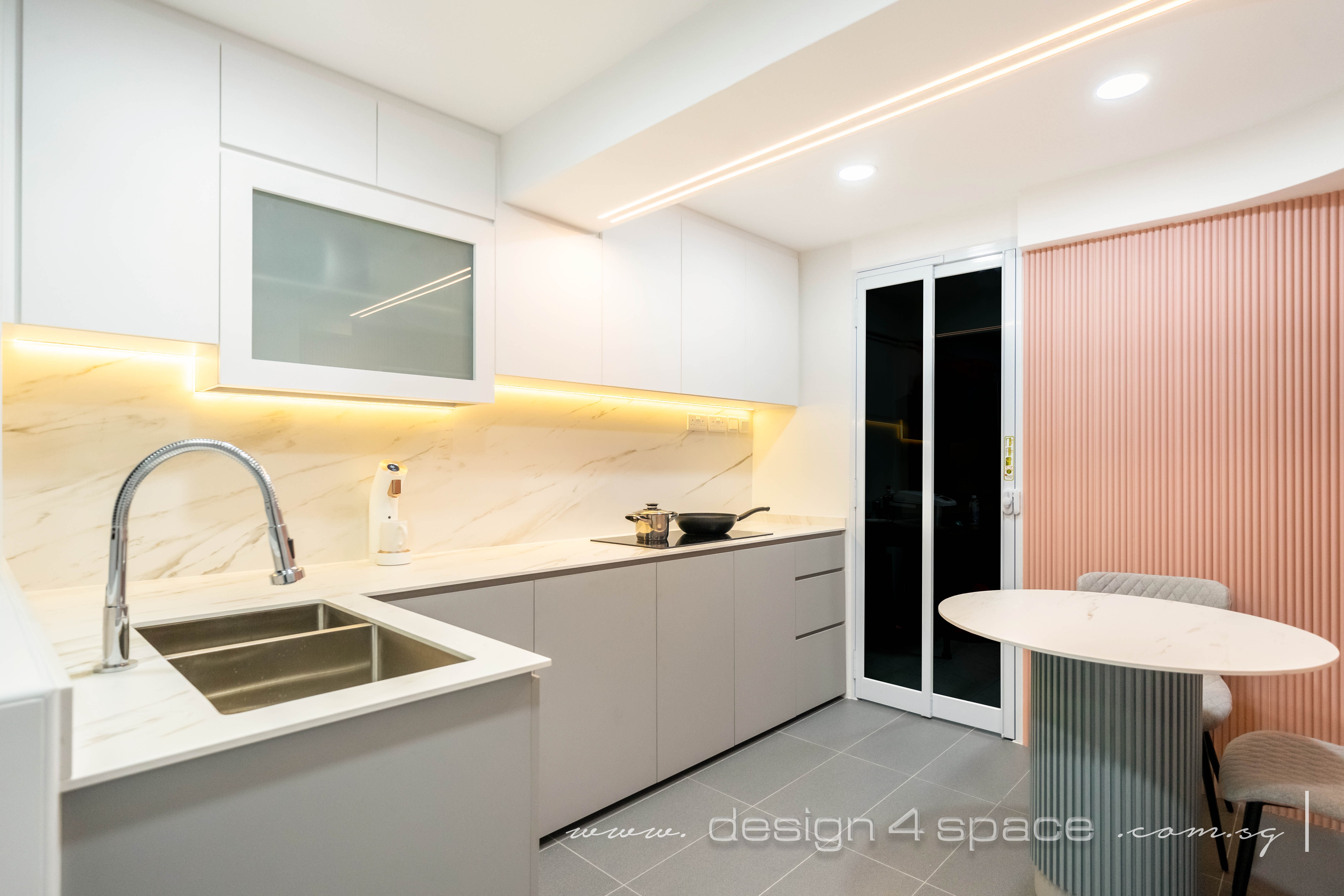 Modern Design - Kitchen - HDB 3 Room - Design by Design 4 Space Pte Ltd