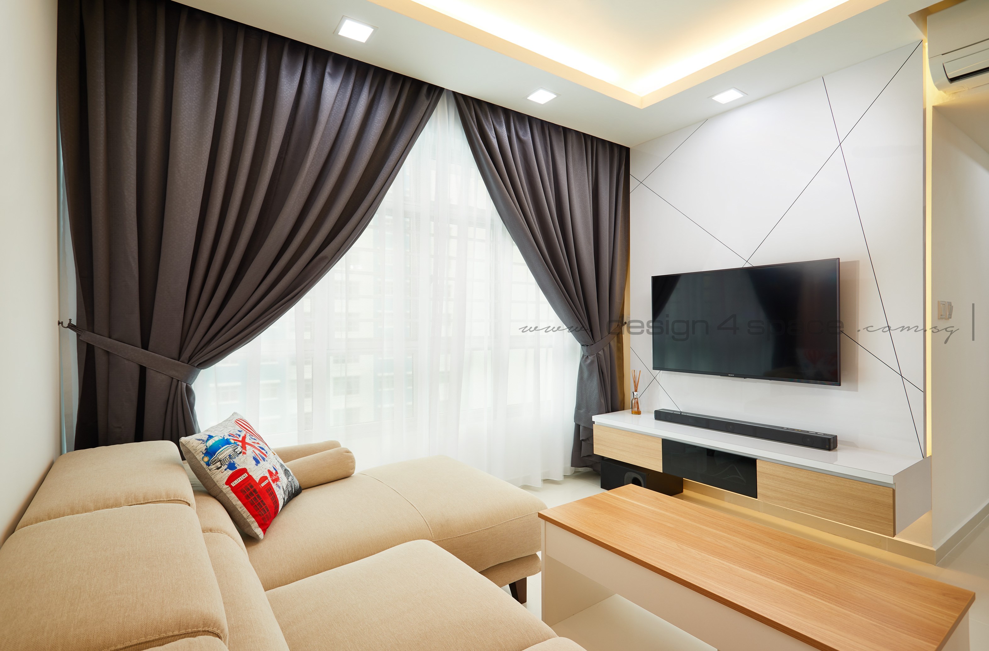 Contemporary, Modern Design - Living Room - HDB 4 Room - Design by Design 4 Space Pte Ltd