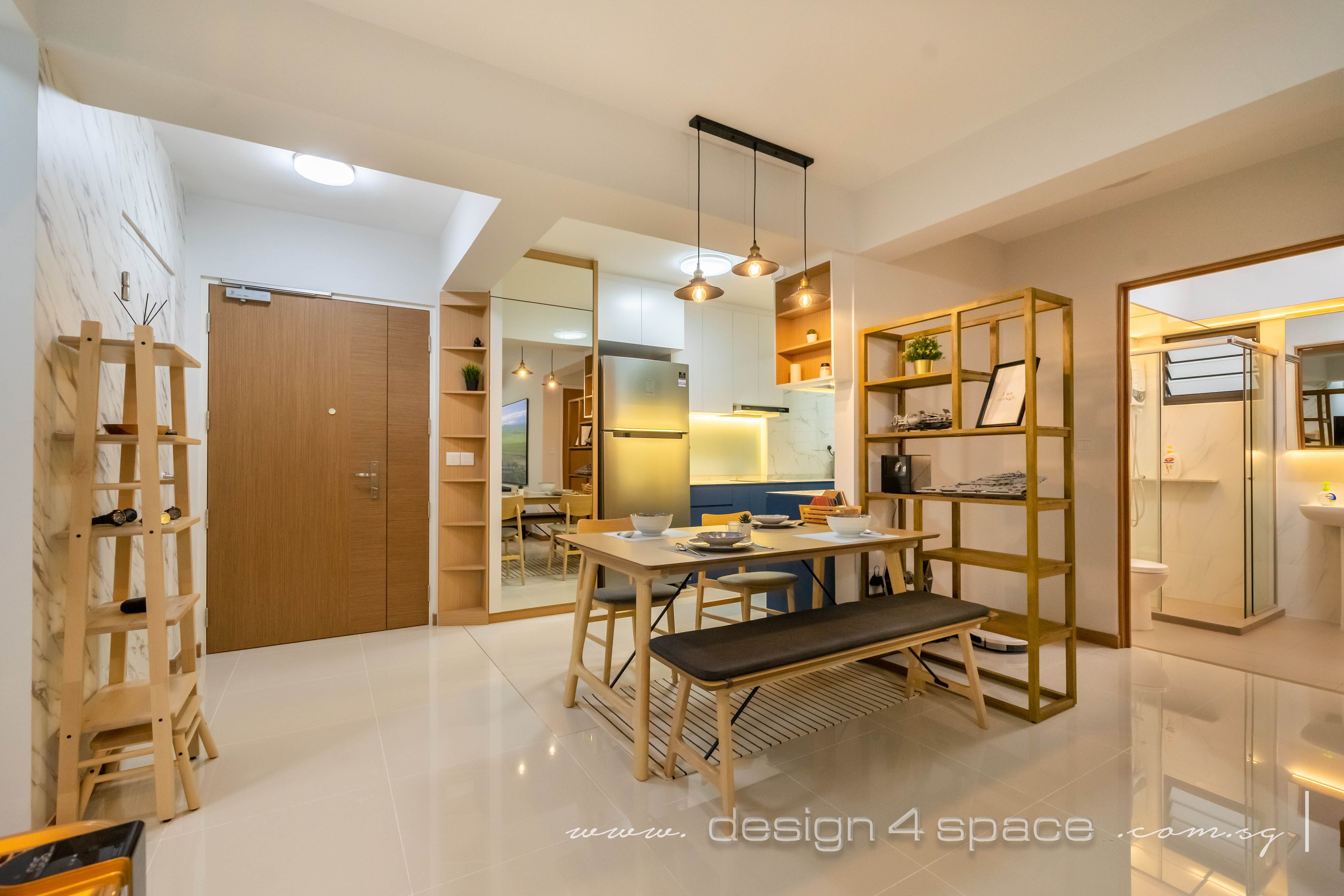 Scandinavian Design - Dining Room - HDB 4 Room - Design by Design 4 Space Pte Ltd