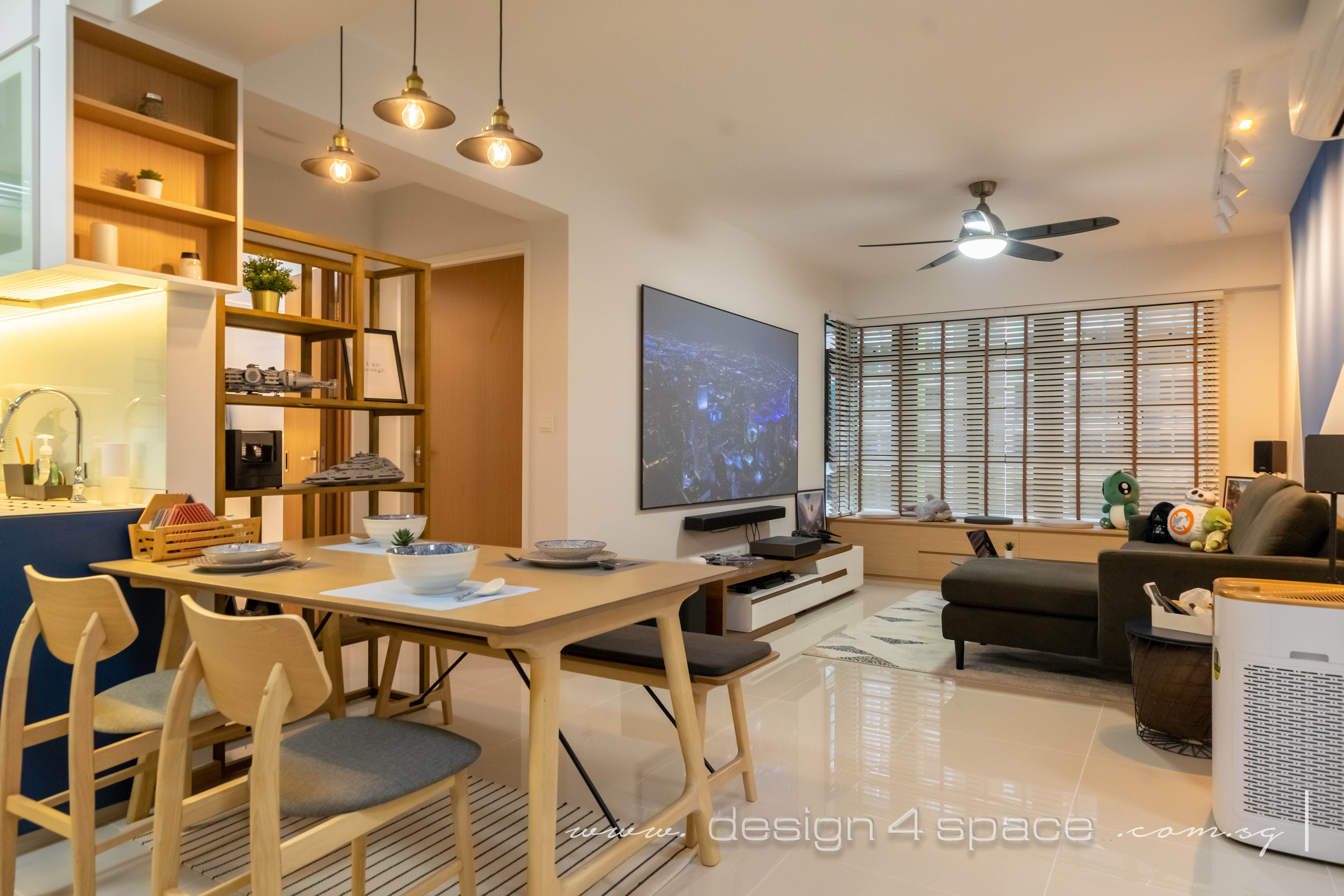 Scandinavian Design - Living Room - HDB 4 Room - Design by Design 4 Space Pte Ltd