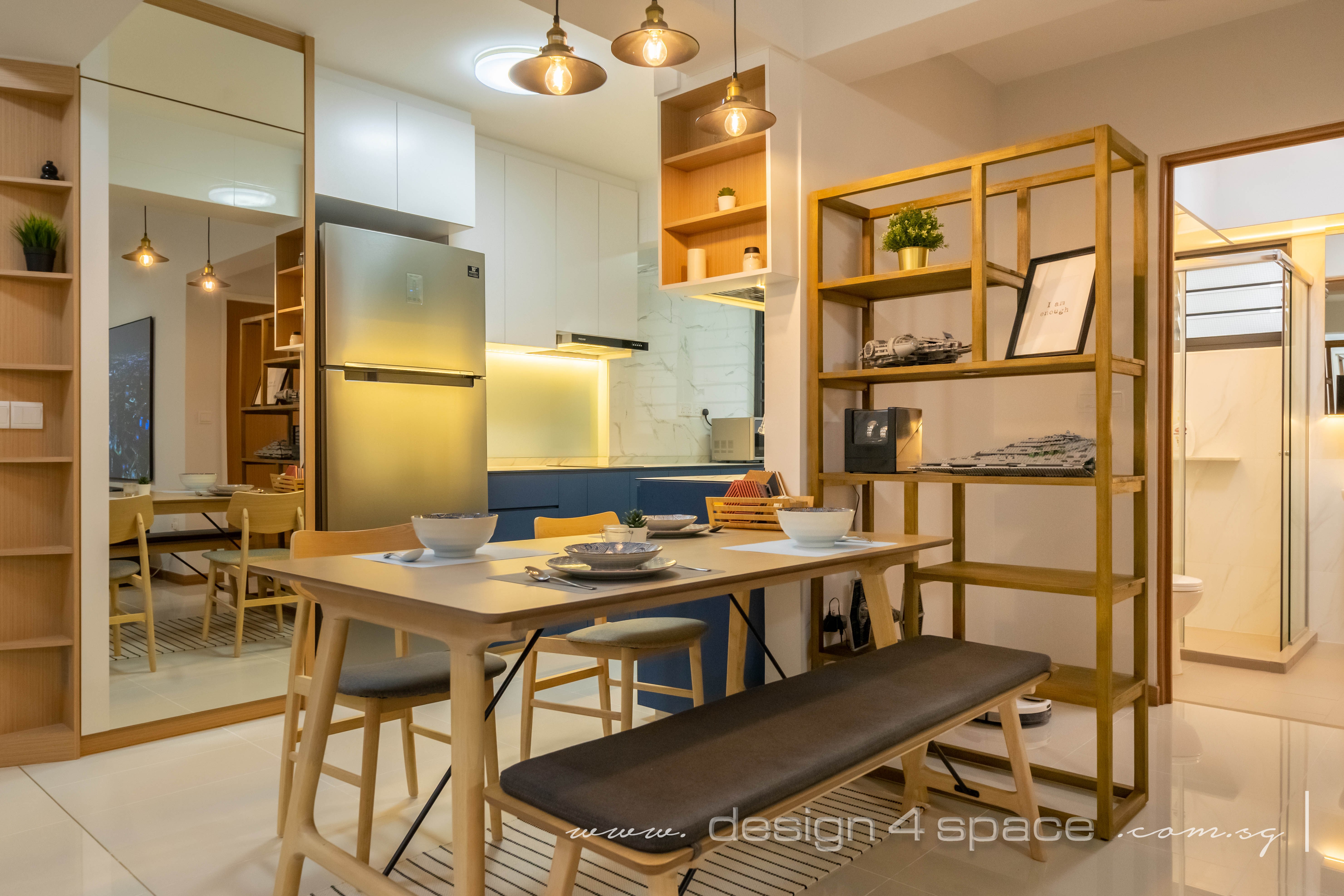 Scandinavian Design - Dining Room - HDB 4 Room - Design by Design 4 Space Pte Ltd