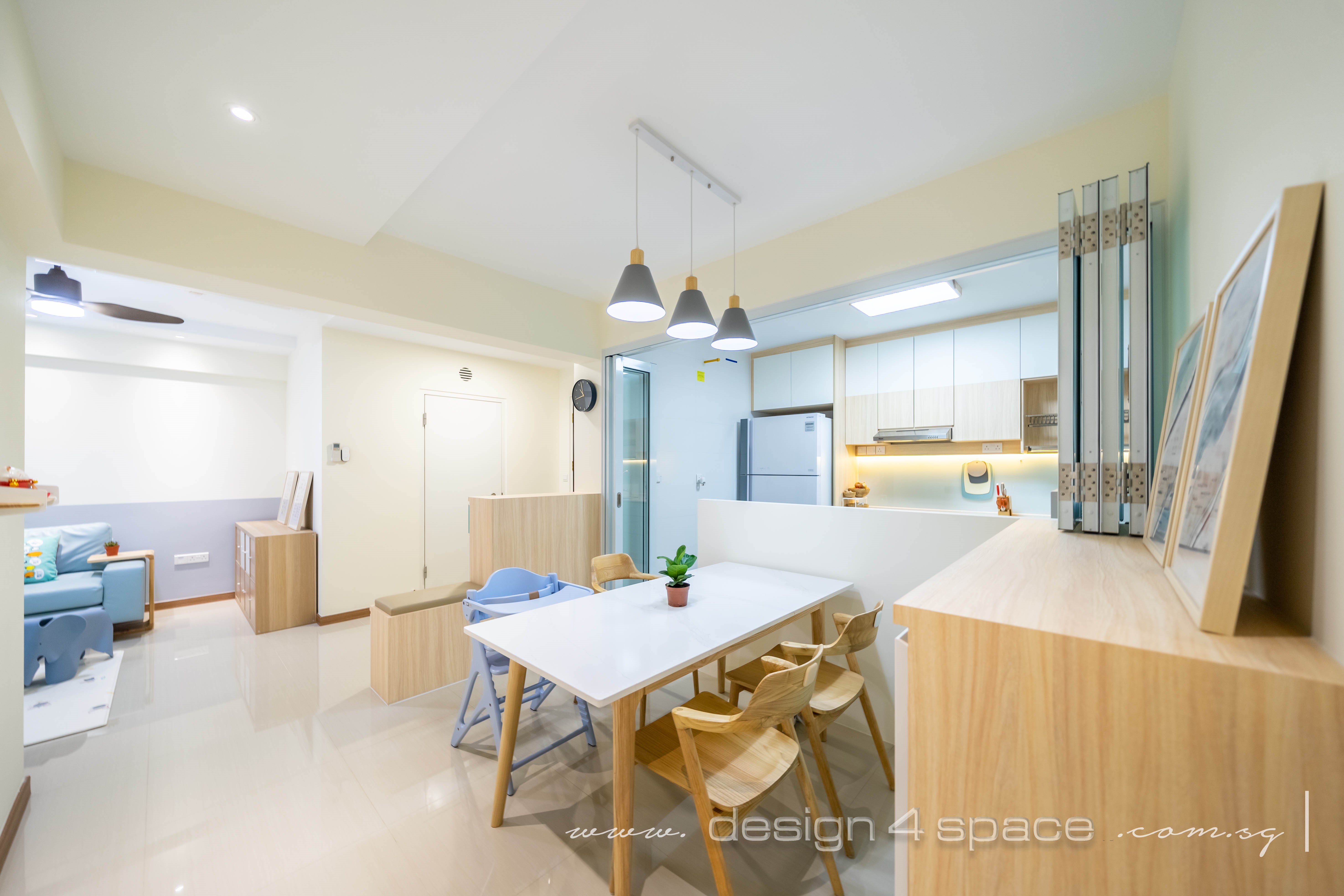 Minimalist, Scandinavian Design - Dining Room - HDB 4 Room - Design by Design 4 Space Pte Ltd