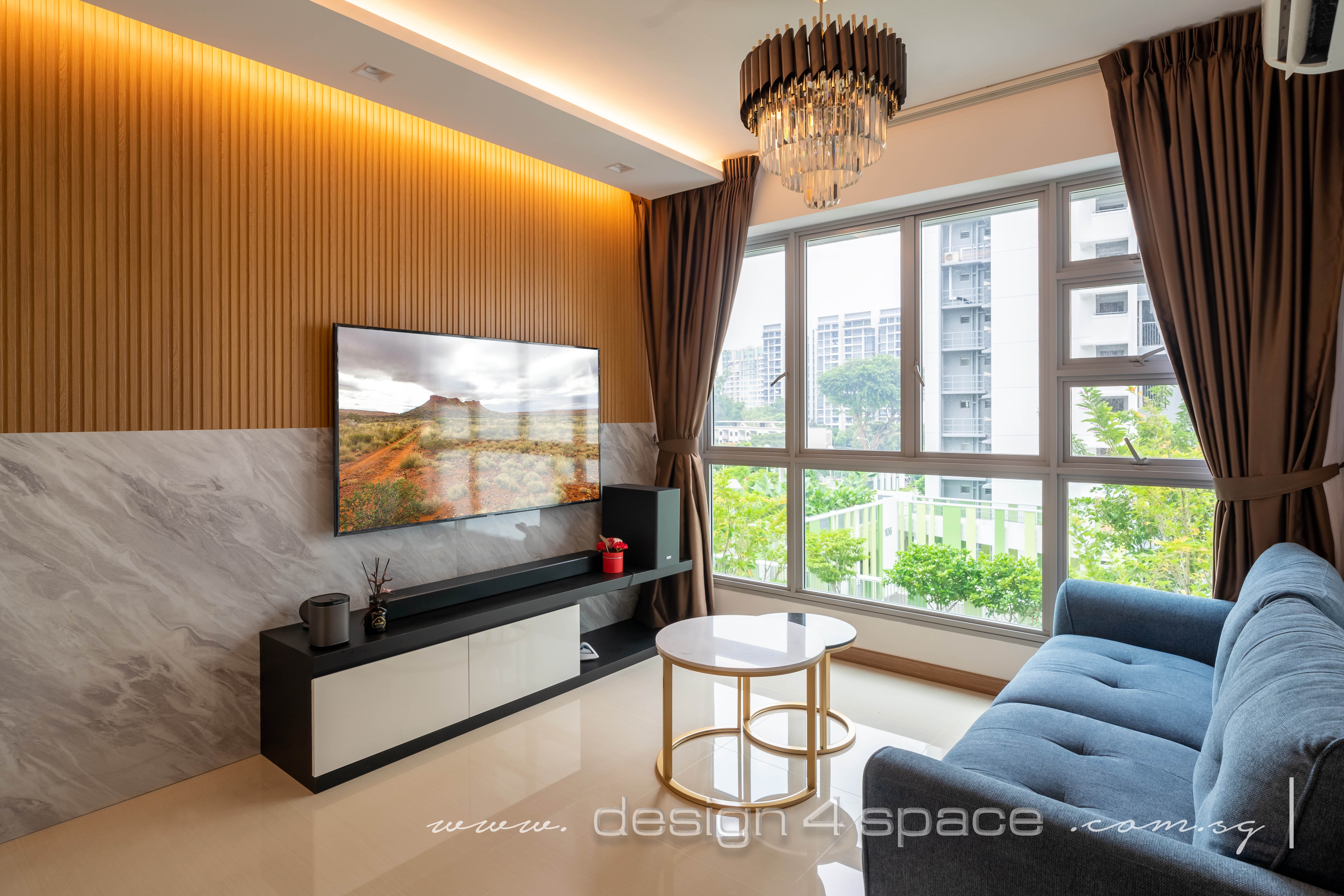 Contemporary Design - Living Room - HDB 4 Room - Design by Design 4 Space Pte Ltd