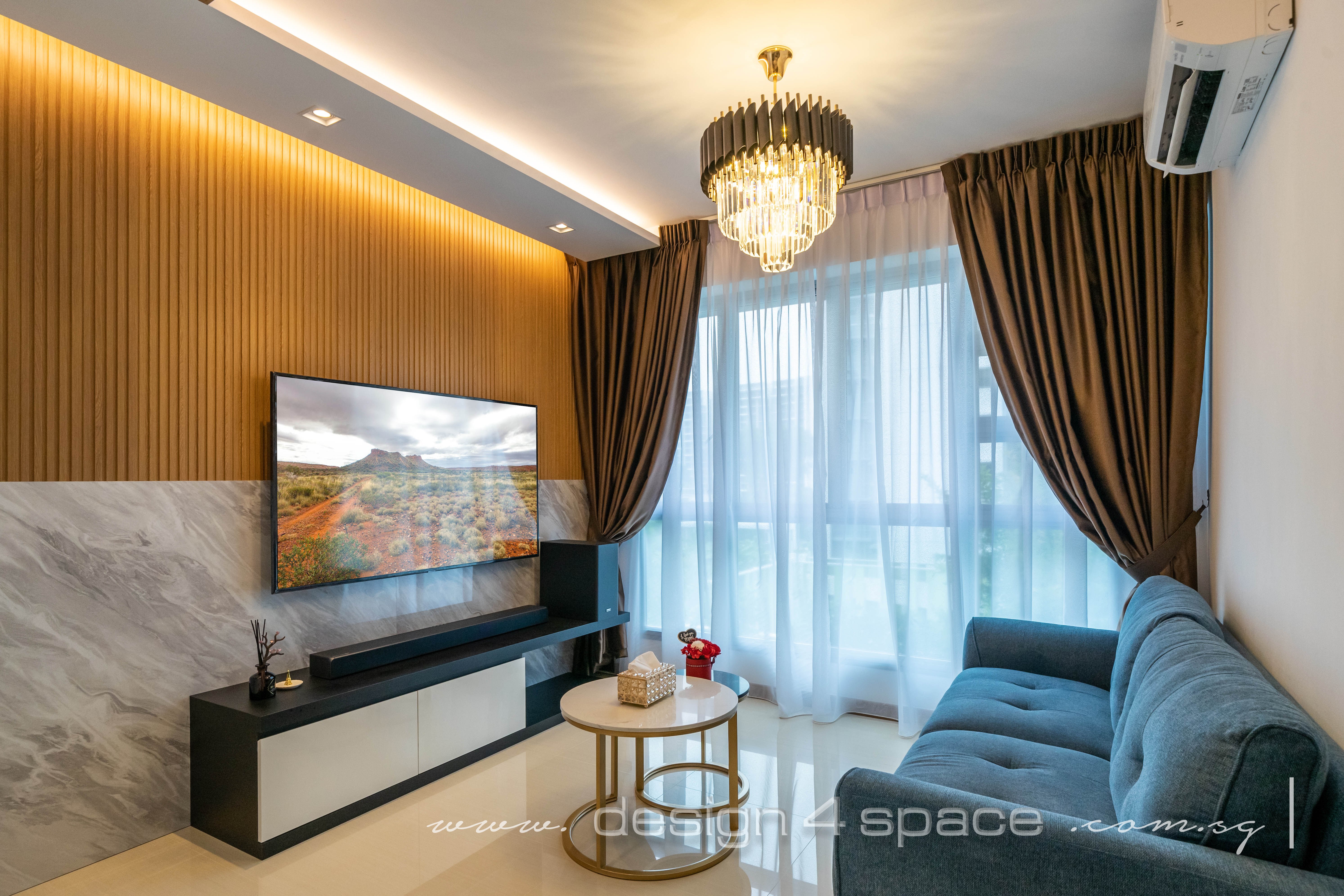 Contemporary Design - Living Room - HDB 4 Room - Design by Design 4 Space Pte Ltd