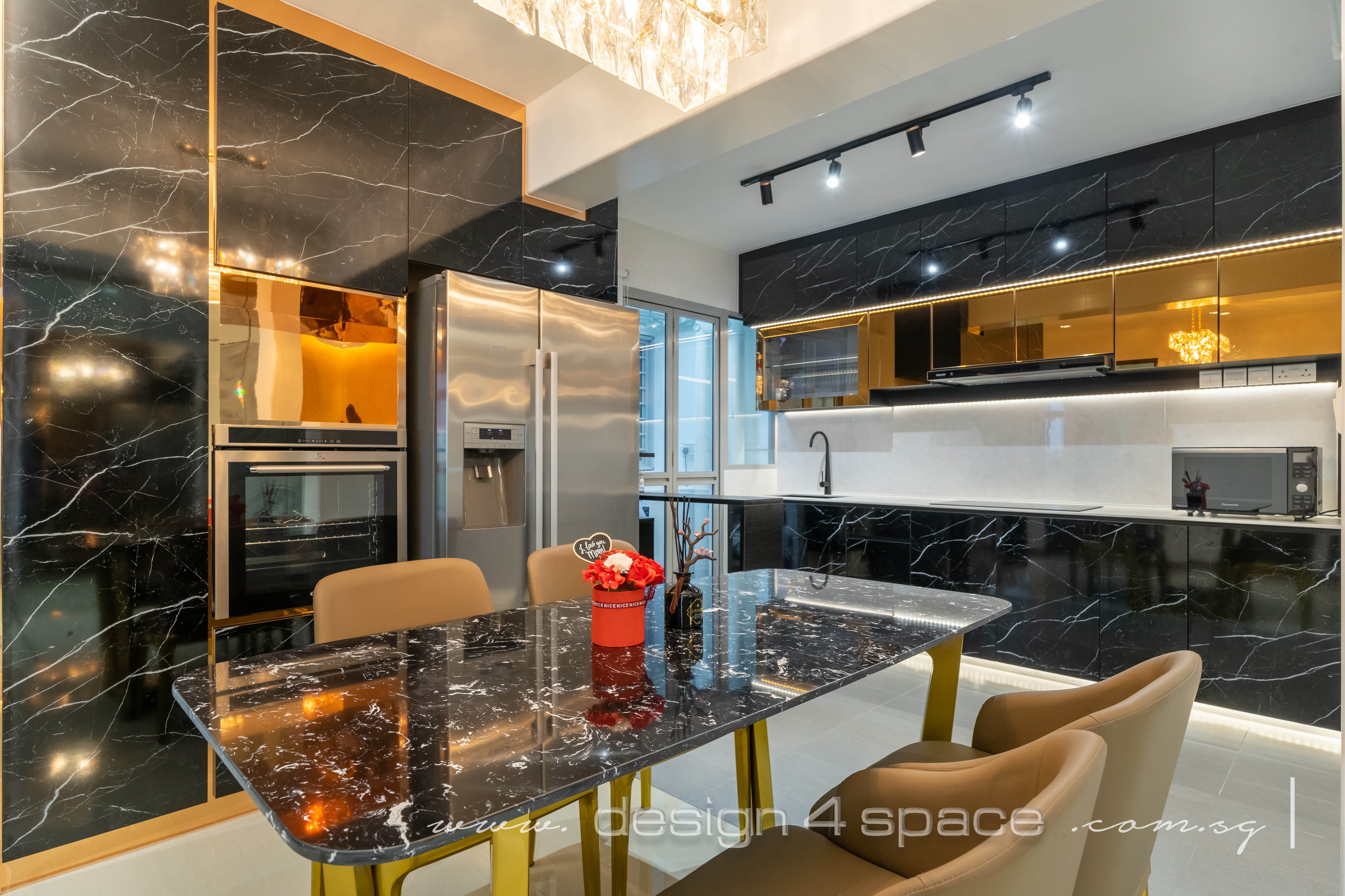 Contemporary Design - Kitchen - HDB 4 Room - Design by Design 4 Space Pte Ltd