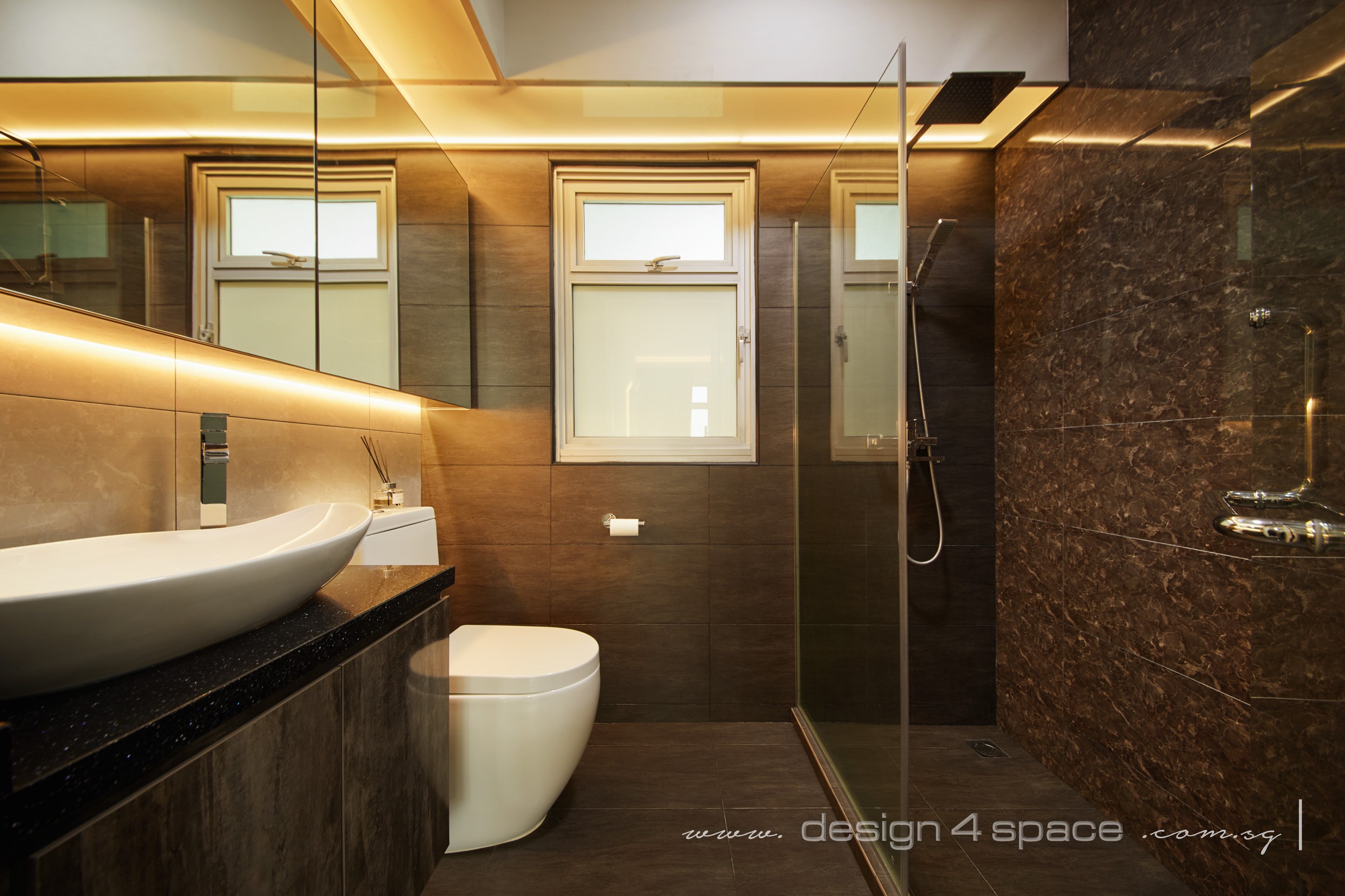 Contemporary Design - Bathroom - HDB 4 Room - Design by Design 4 Space Pte Ltd