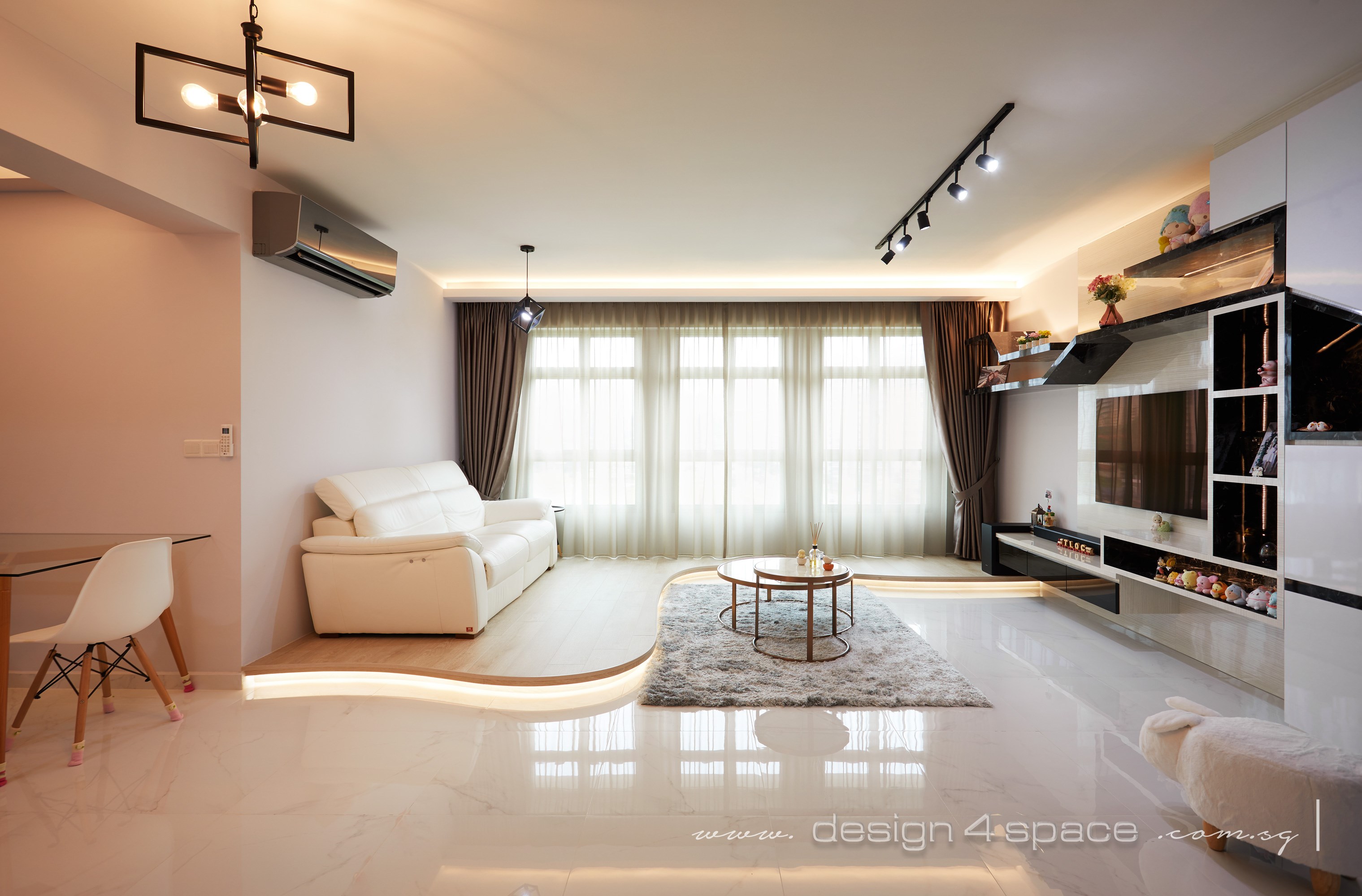 Contemporary Design - Living Room - HDB 4 Room - Design by Design 4 Space Pte Ltd