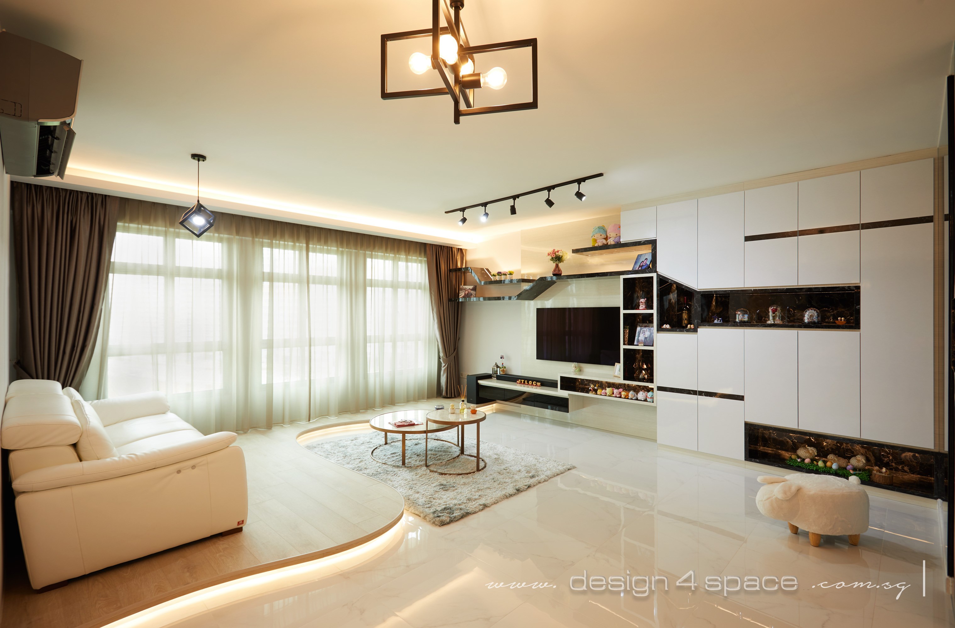 Contemporary Design - Living Room - HDB 4 Room - Design by Design 4 Space Pte Ltd