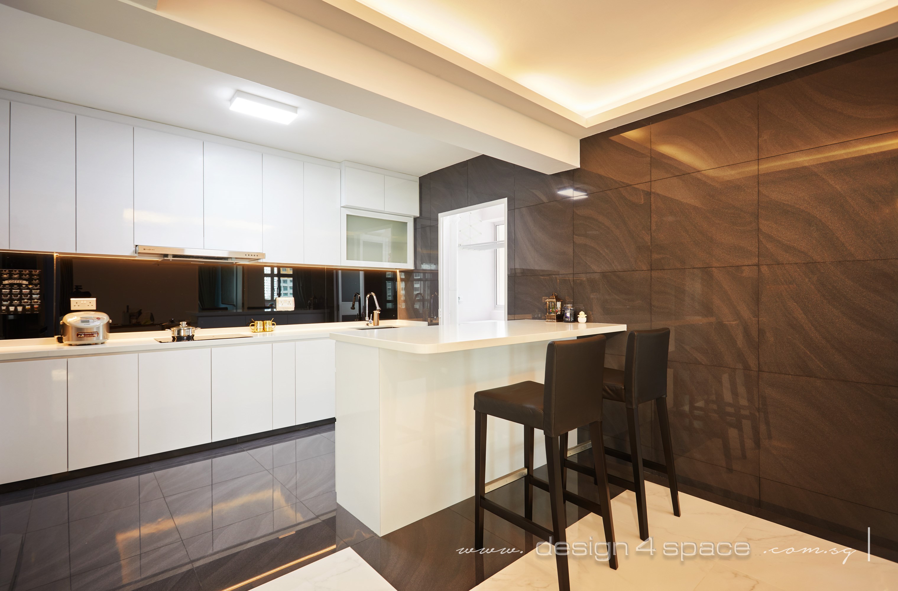 Contemporary Design - Kitchen - HDB 4 Room - Design by Design 4 Space Pte Ltd