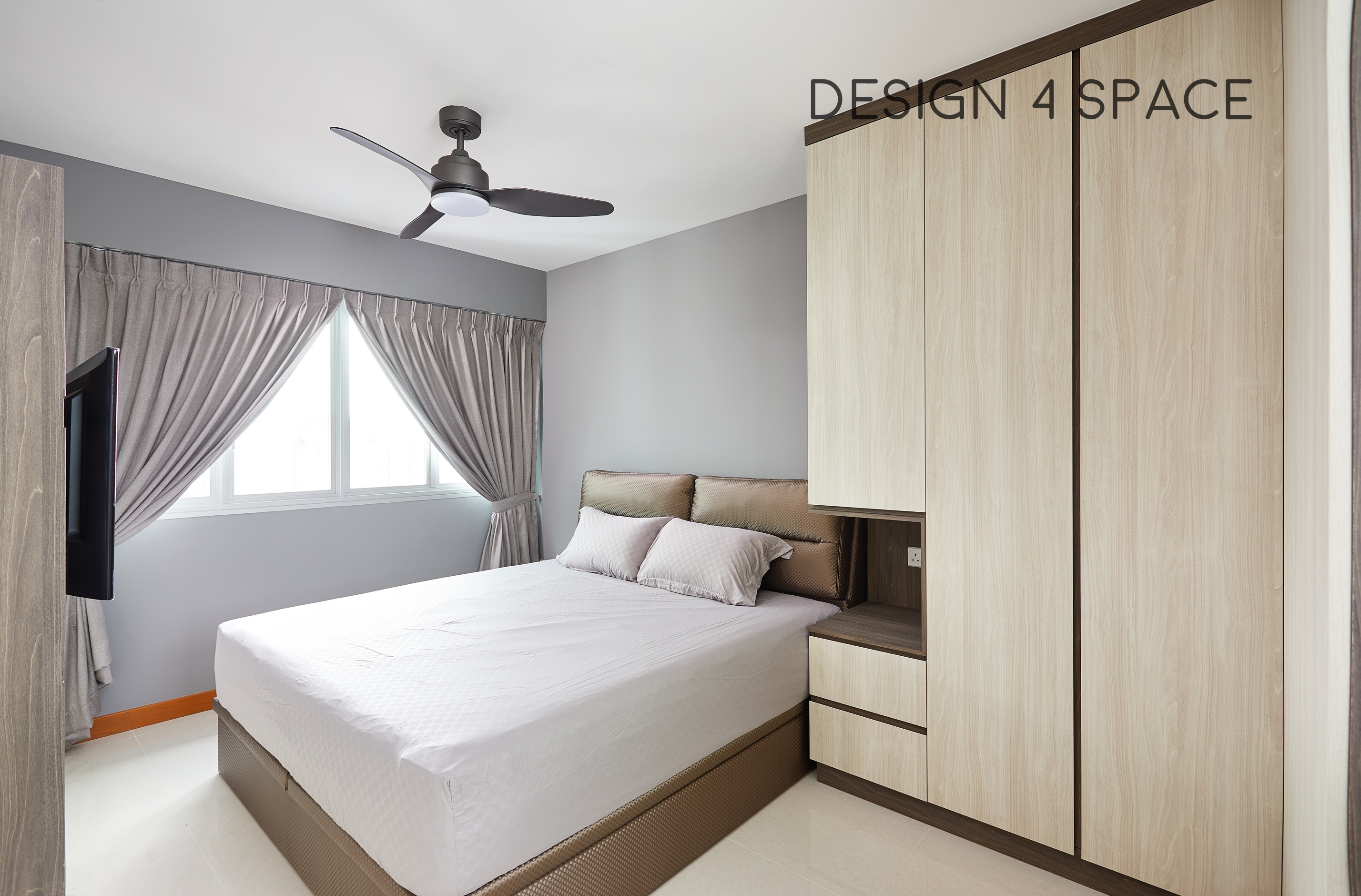 Contemporary Design - Bedroom - HDB 4 Room - Design by Design 4 Space Pte Ltd