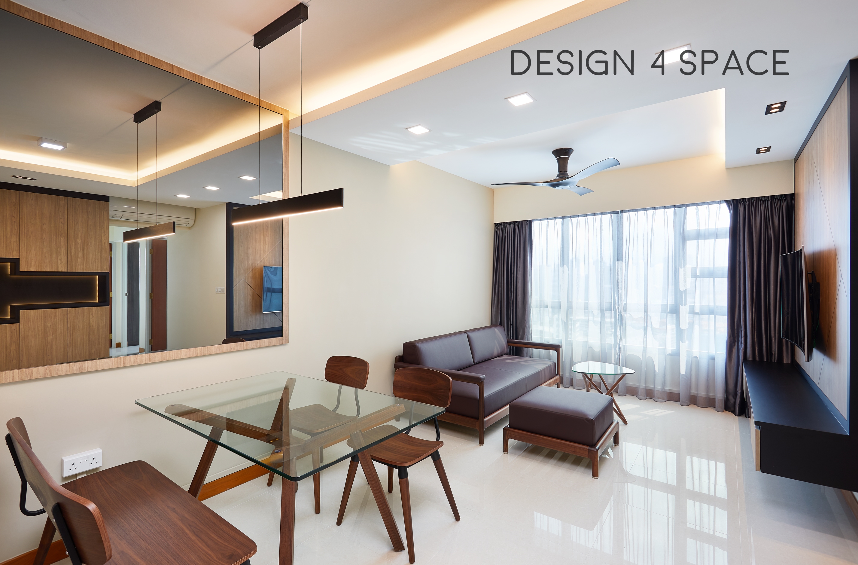 Contemporary Design - Living Room - HDB 4 Room - Design by Design 4 Space Pte Ltd