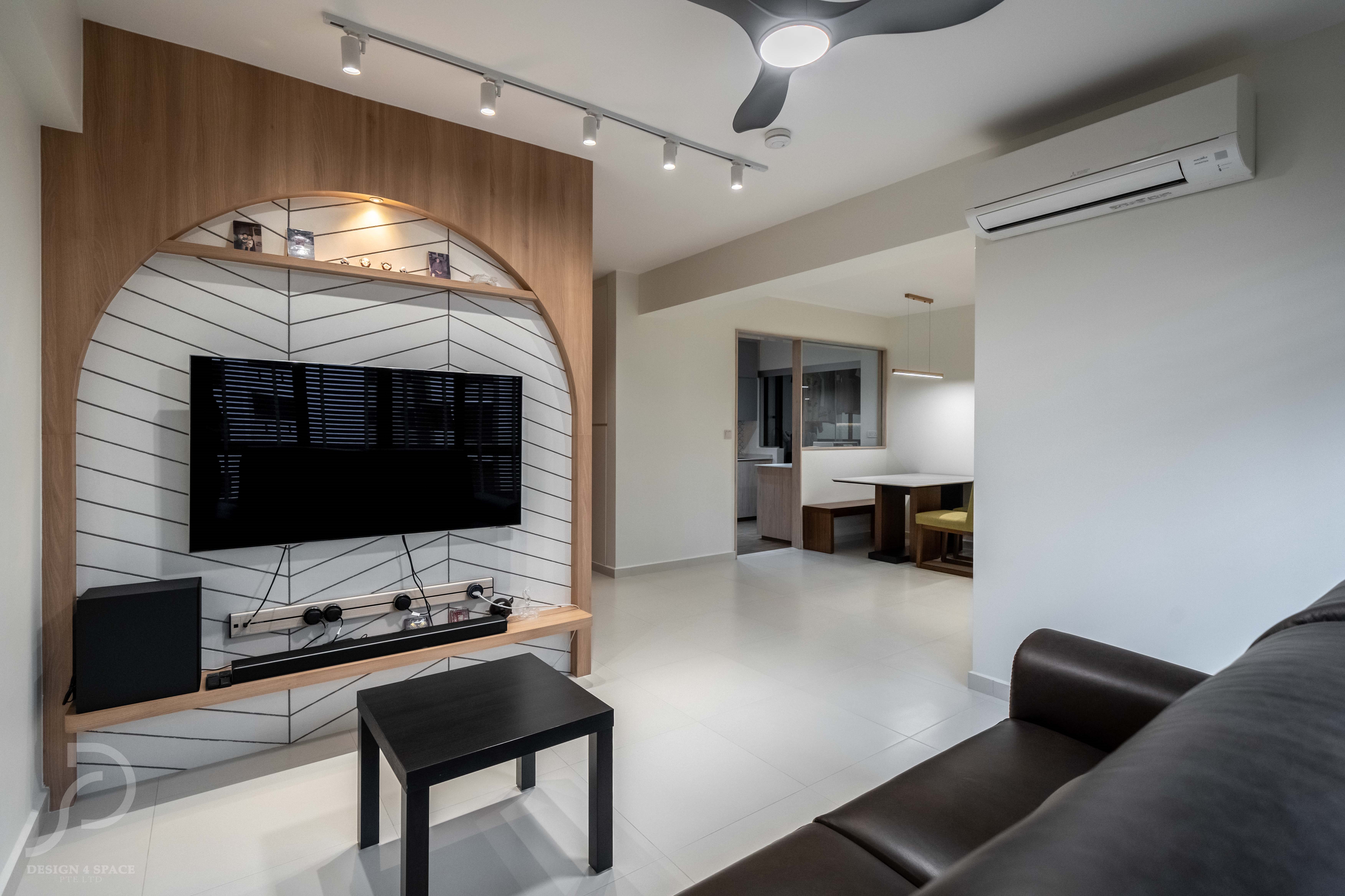 Modern Design - Living Room - HDB 4 Room - Design by Design 4 Space Pte Ltd