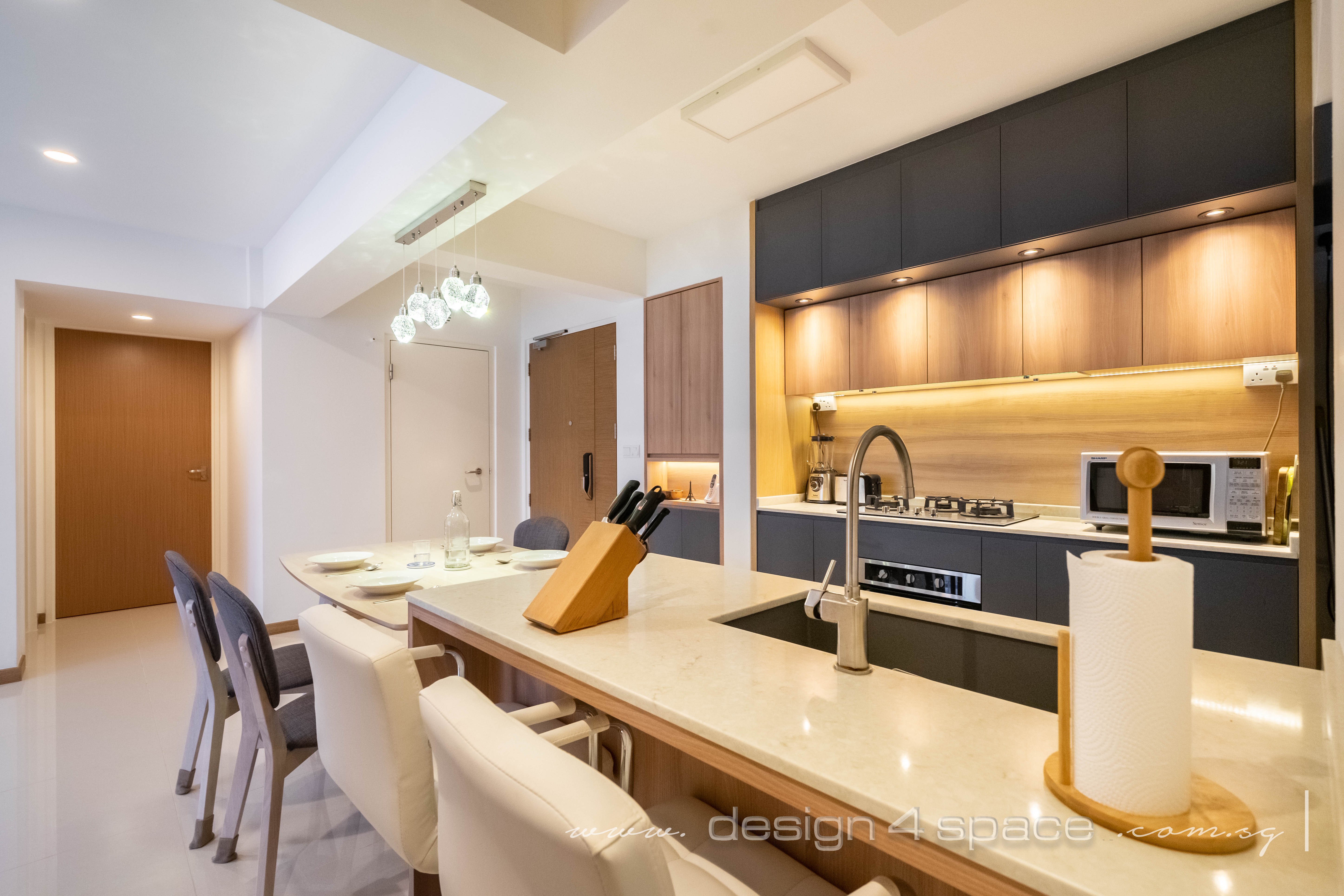 Scandinavian Design - Dining Room - HDB 4 Room - Design by Design 4 Space Pte Ltd