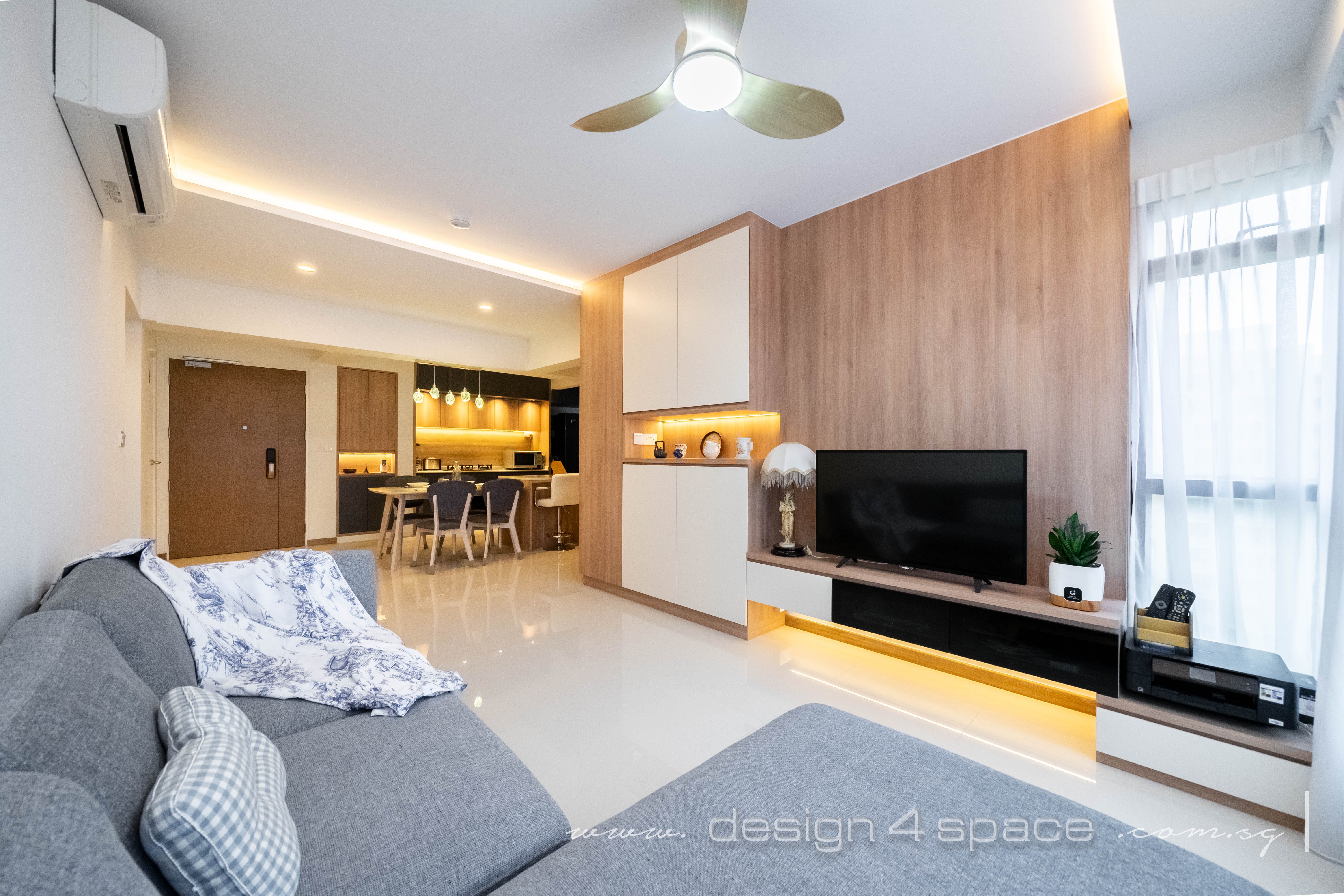 Scandinavian Design - Living Room - HDB 4 Room - Design by Design 4 Space Pte Ltd