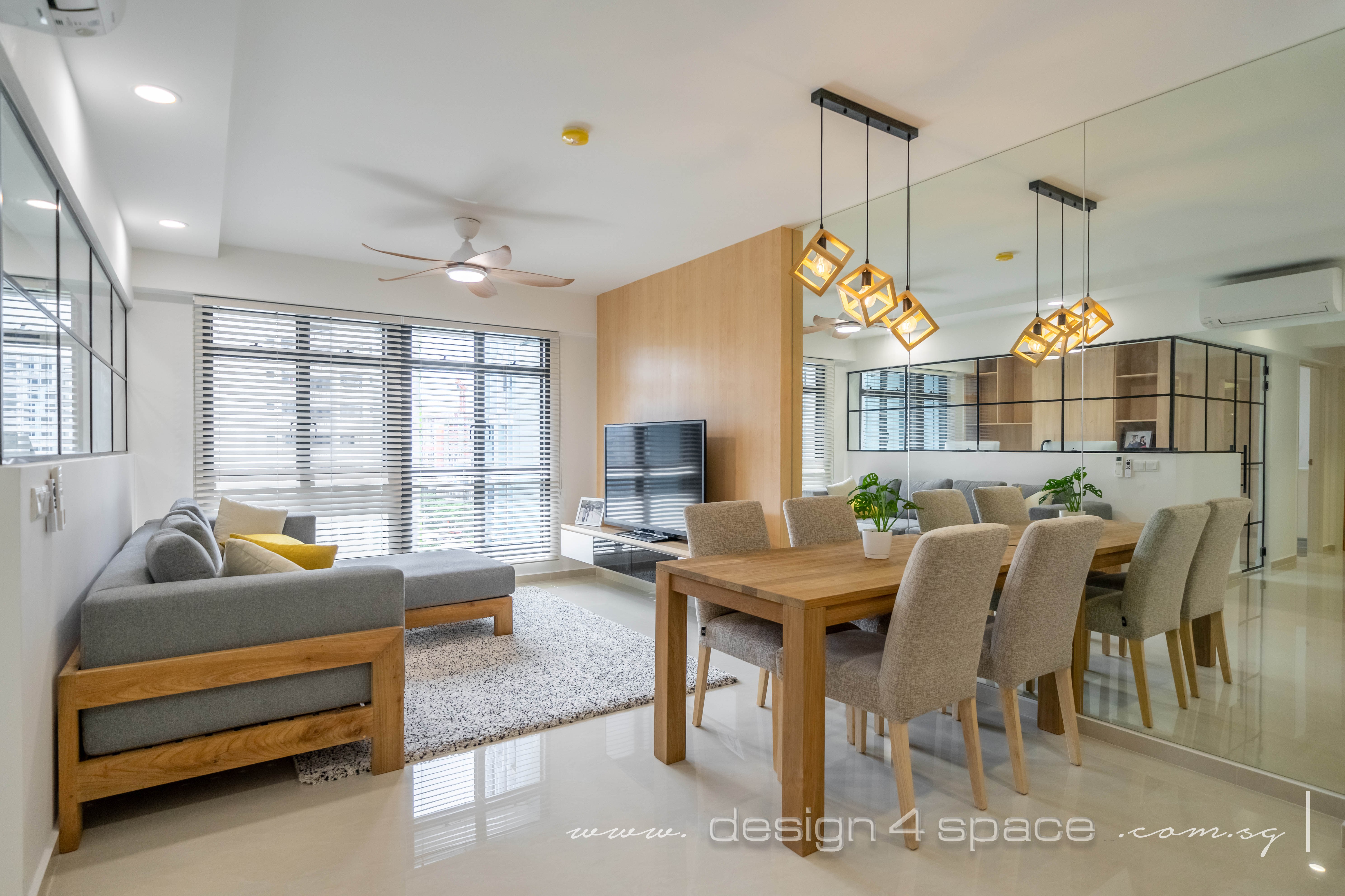 Minimalist, Scandinavian Design - Living Room - HDB 4 Room - Design by Design 4 Space Pte Ltd