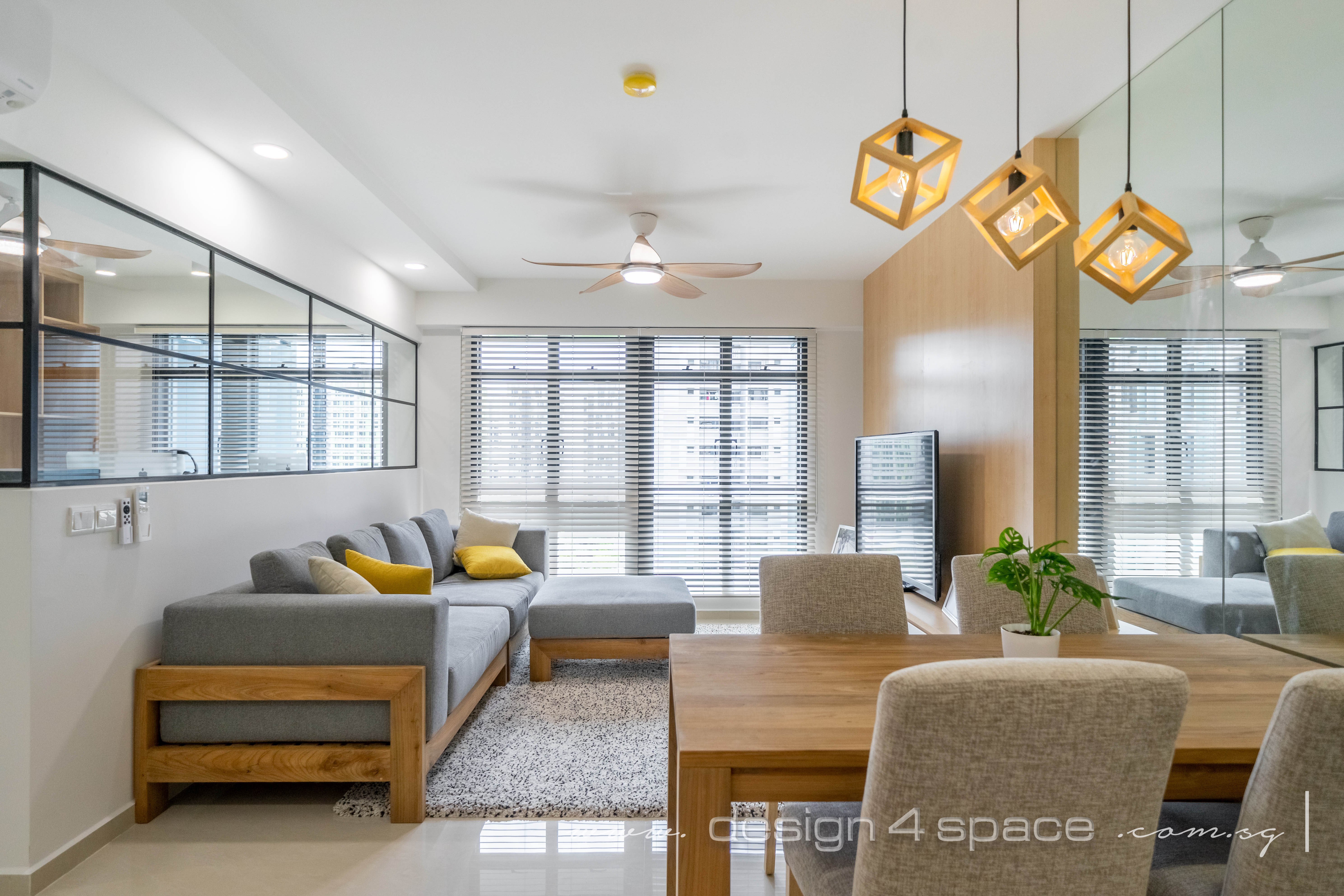 Minimalist, Scandinavian Design - Living Room - HDB 4 Room - Design by Design 4 Space Pte Ltd