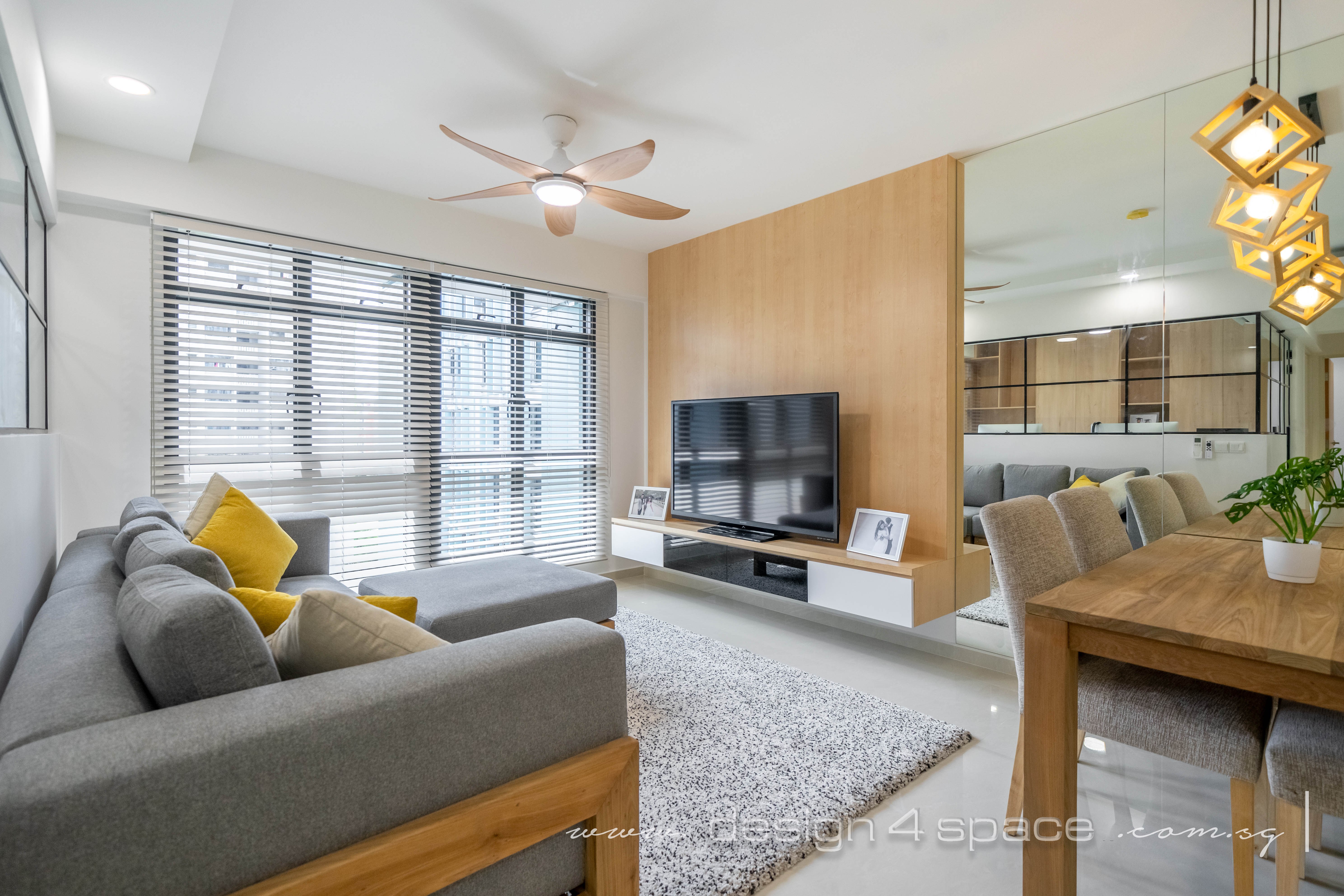 Minimalist, Scandinavian Design - Living Room - HDB 4 Room - Design by Design 4 Space Pte Ltd