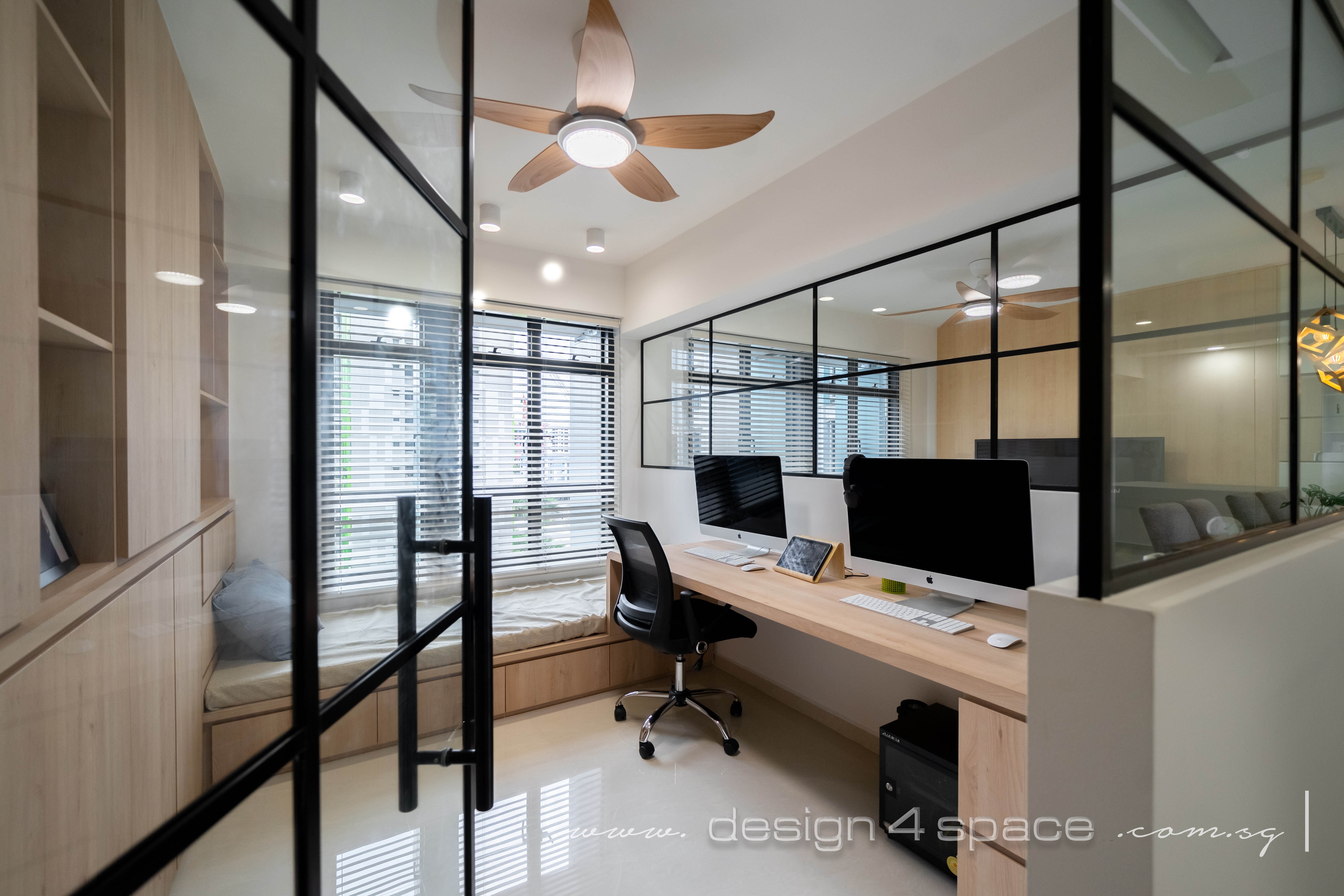 Minimalist, Scandinavian Design - Study Room - HDB 4 Room - Design by Design 4 Space Pte Ltd