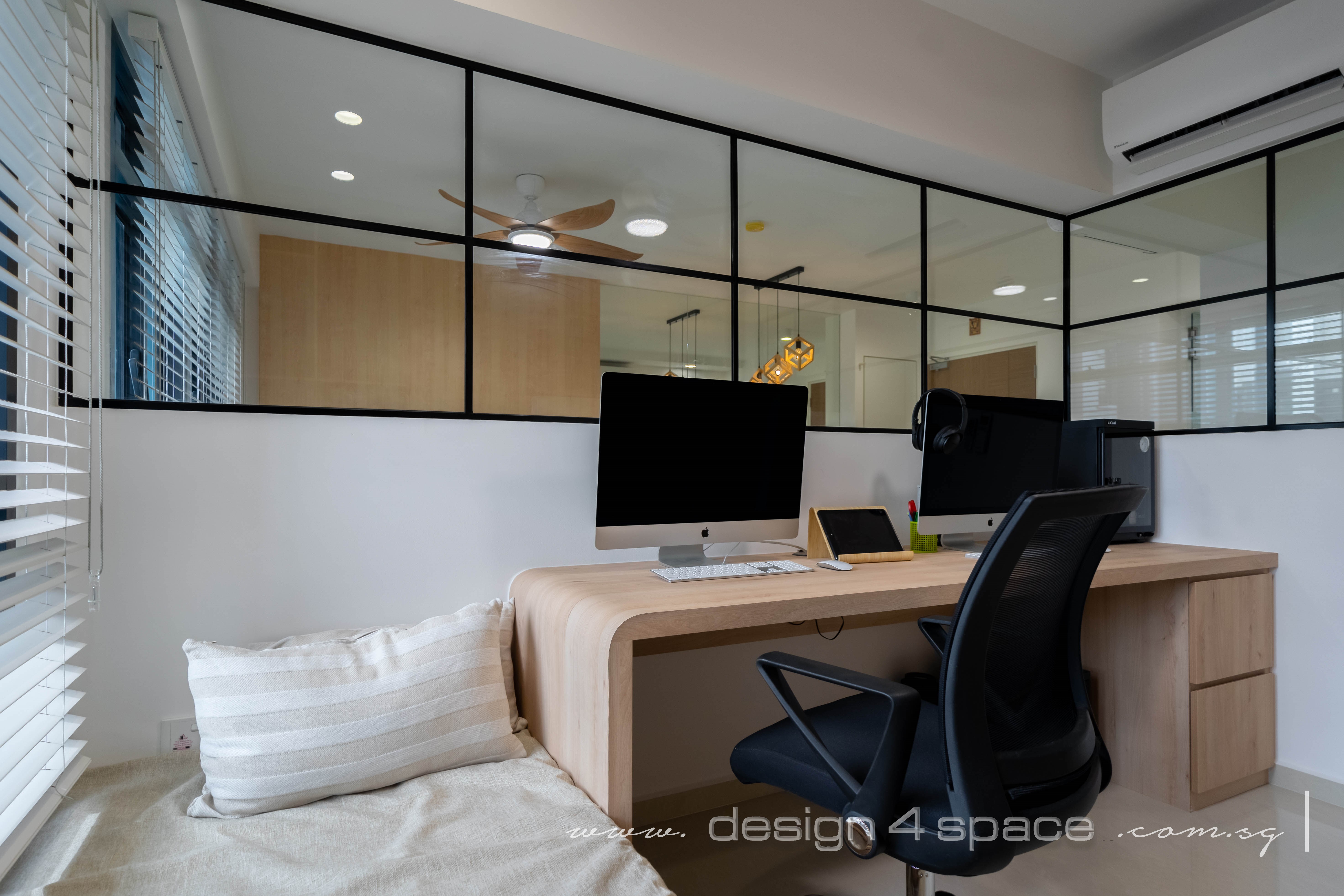 Minimalist, Scandinavian Design - Study Room - HDB 4 Room - Design by Design 4 Space Pte Ltd