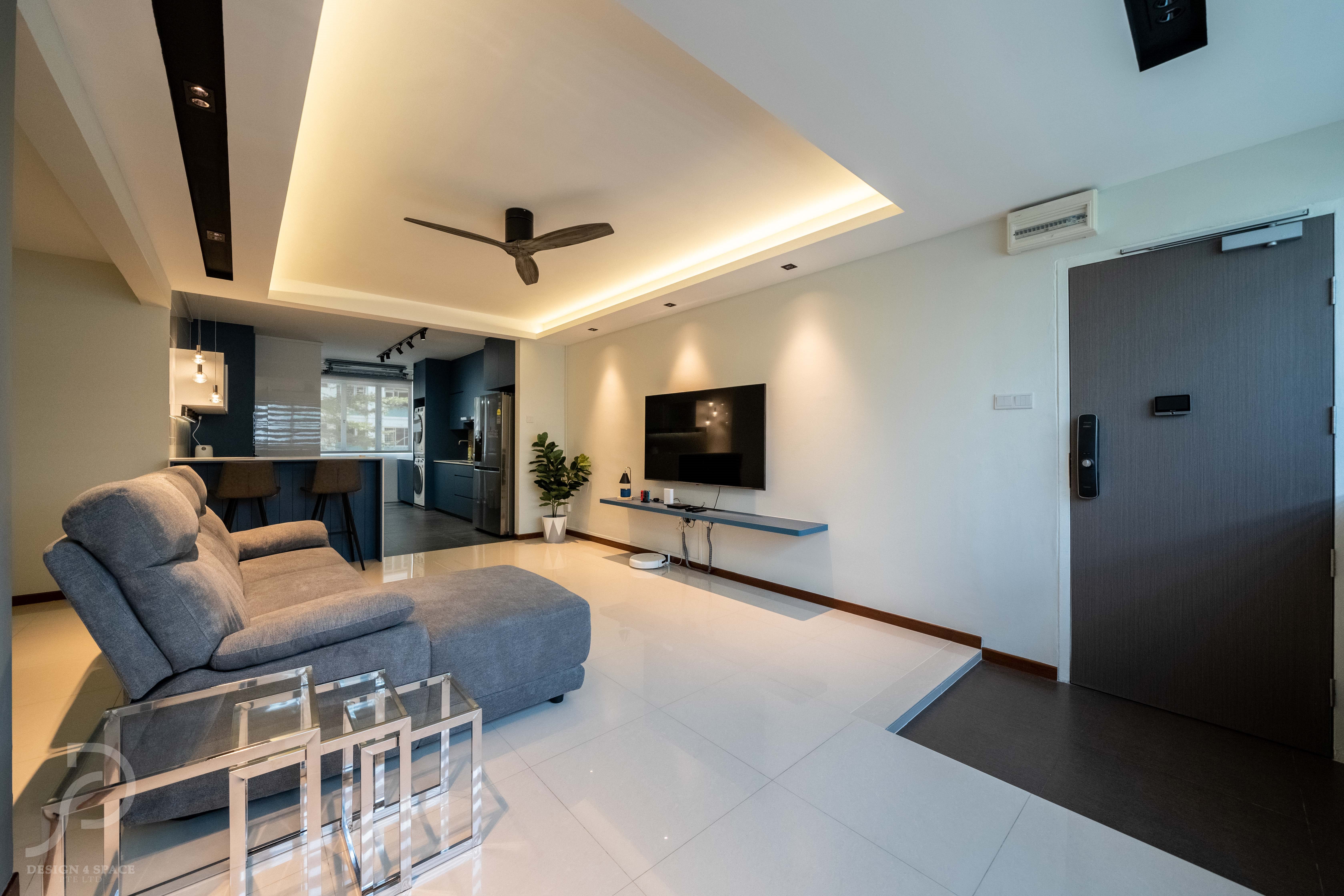 Contemporary Design - Living Room - HDB 4 Room - Design by Design 4 Space Pte Ltd