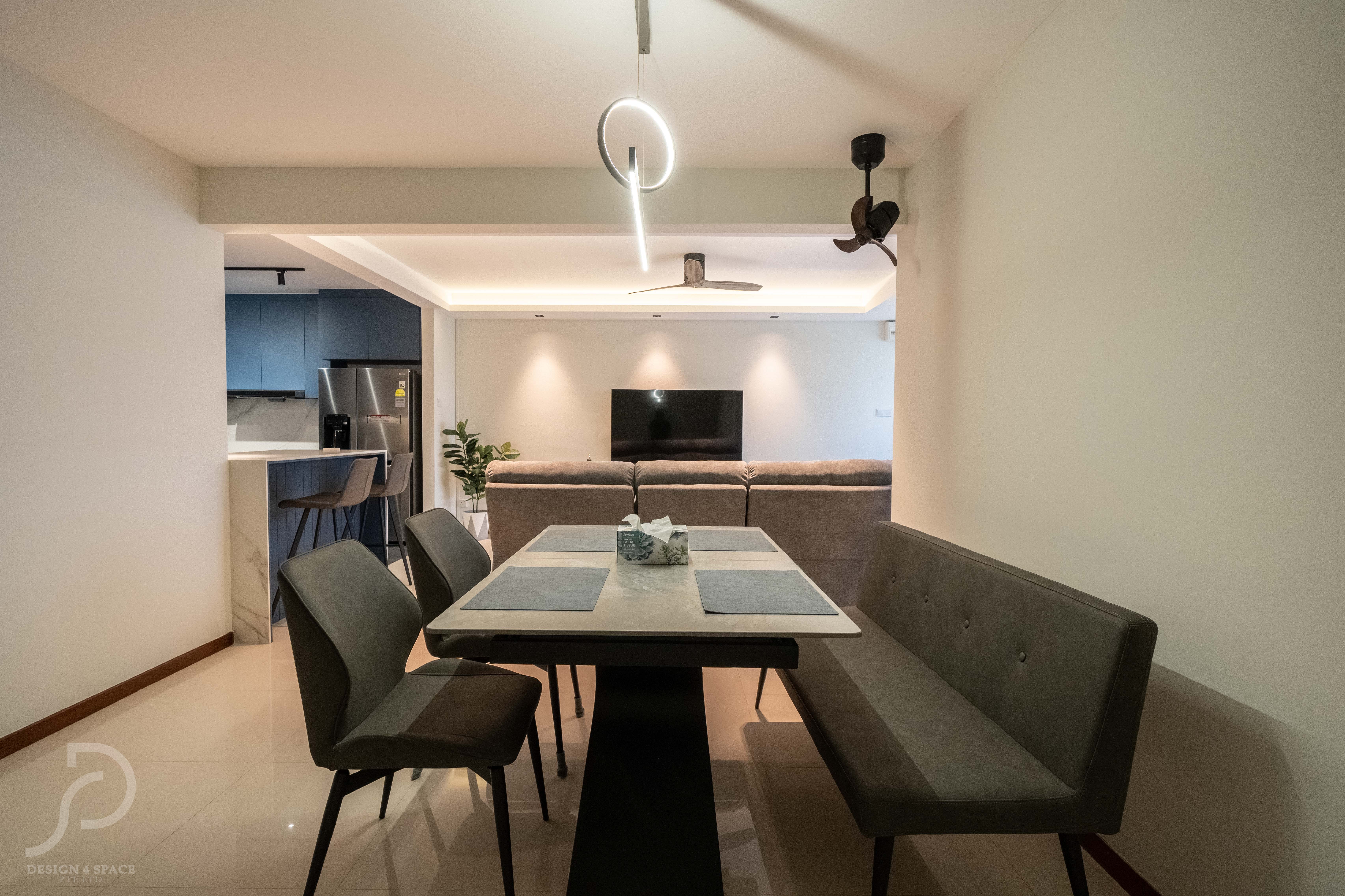 Contemporary Design - Dining Room - HDB 4 Room - Design by Design 4 Space Pte Ltd