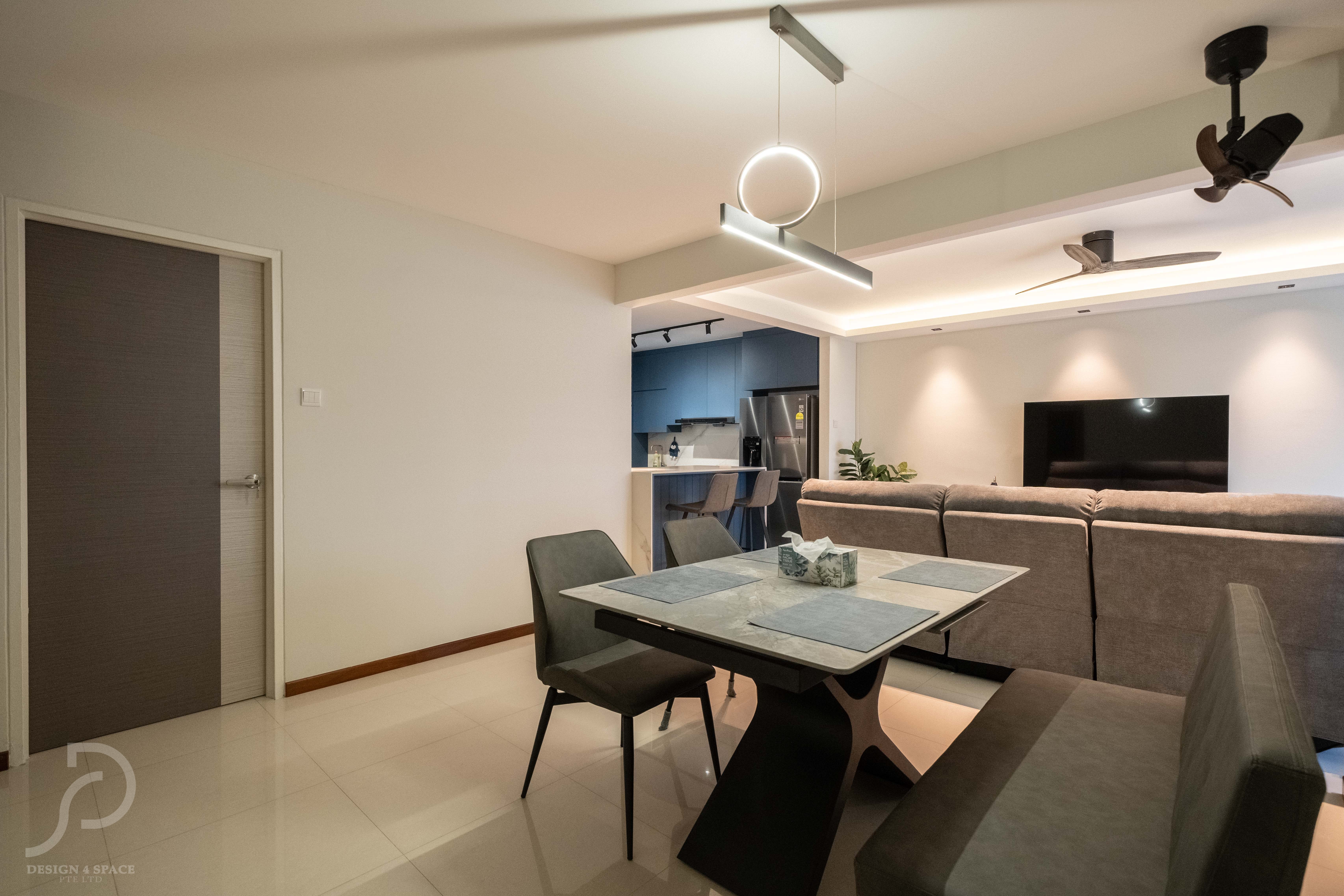 Contemporary Design - Dining Room - HDB 4 Room - Design by Design 4 Space Pte Ltd