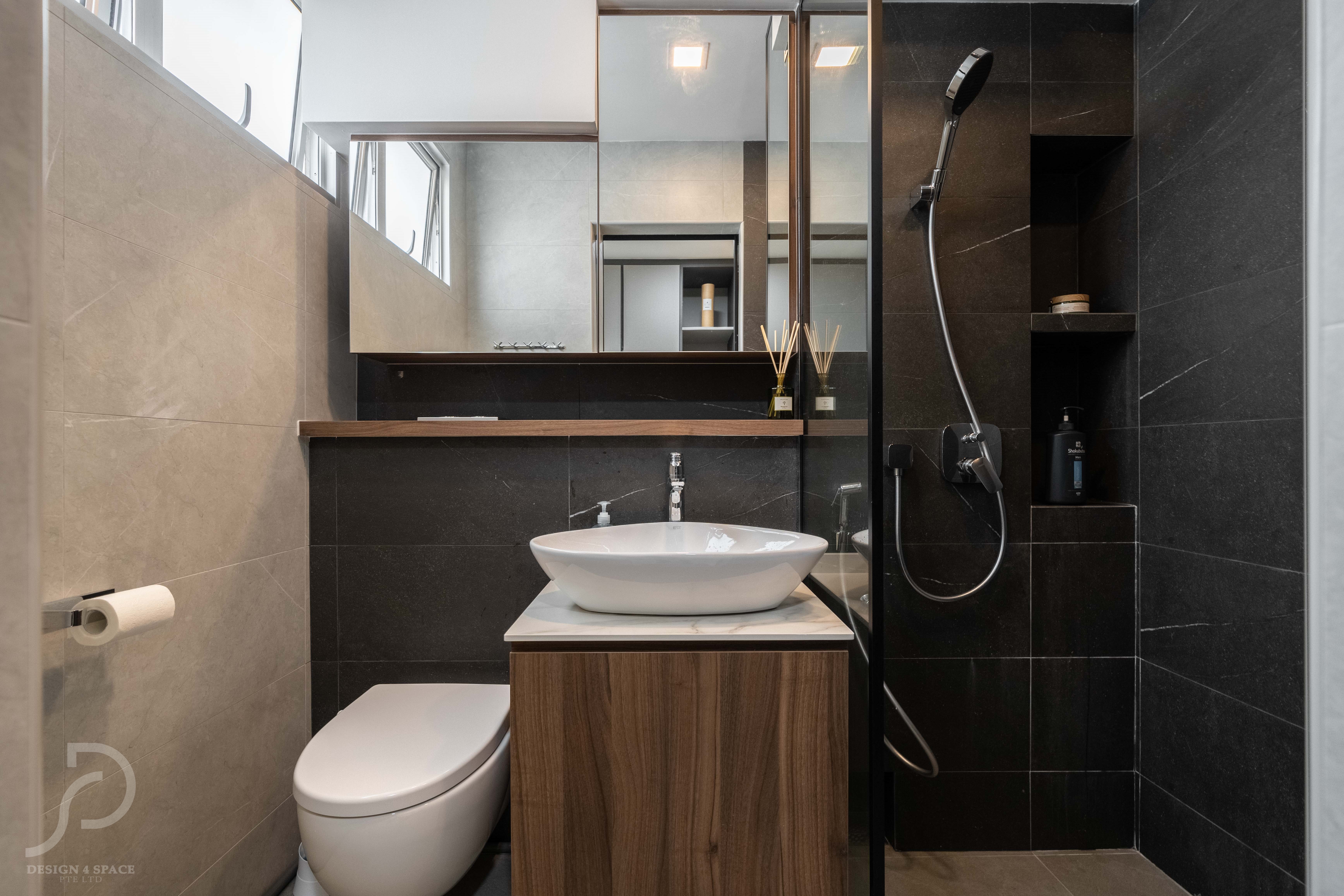 Contemporary Design - Bathroom - HDB 4 Room - Design by Design 4 Space Pte Ltd