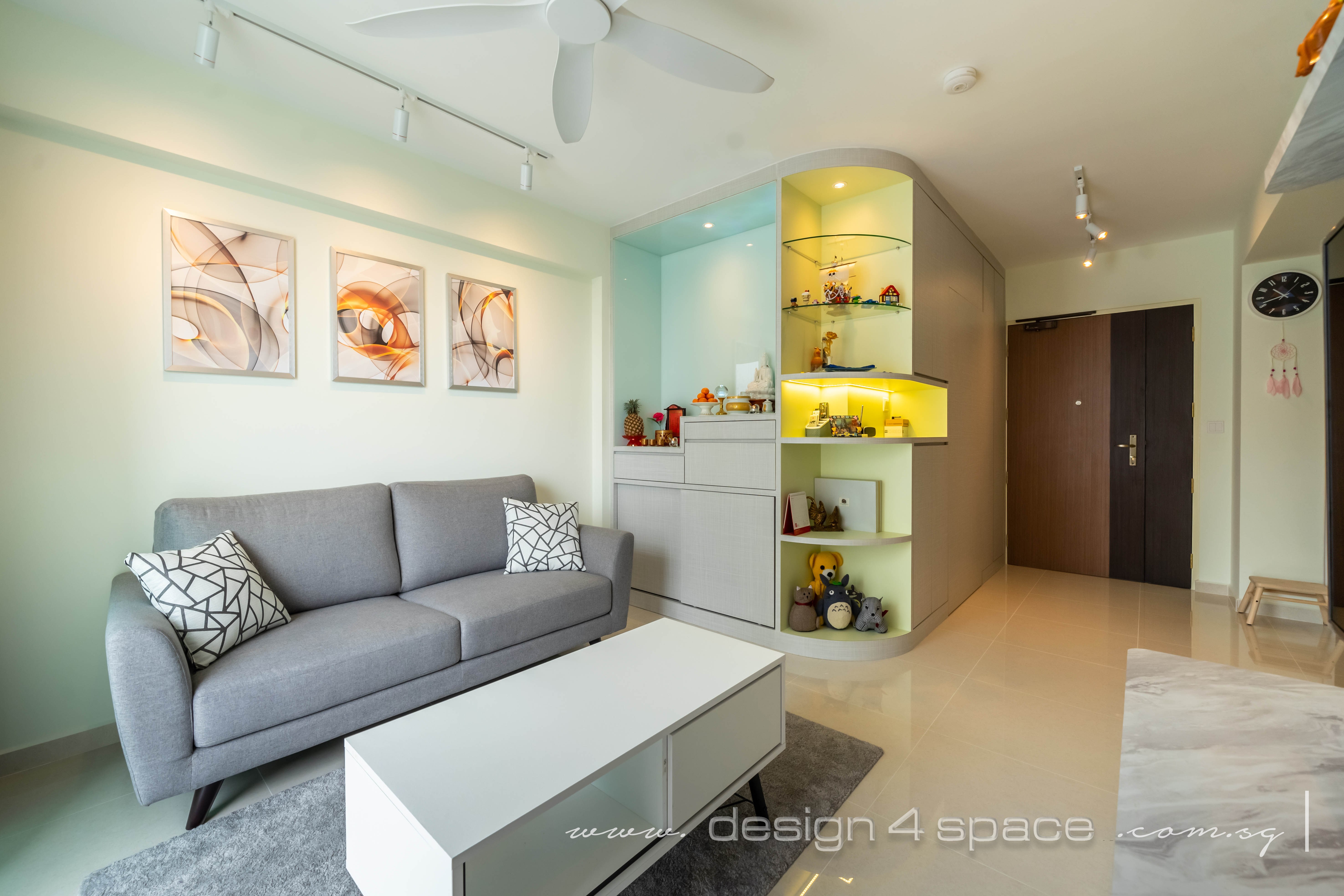 Contemporary Design - Living Room - HDB 4 Room - Design by Design 4 Space Pte Ltd