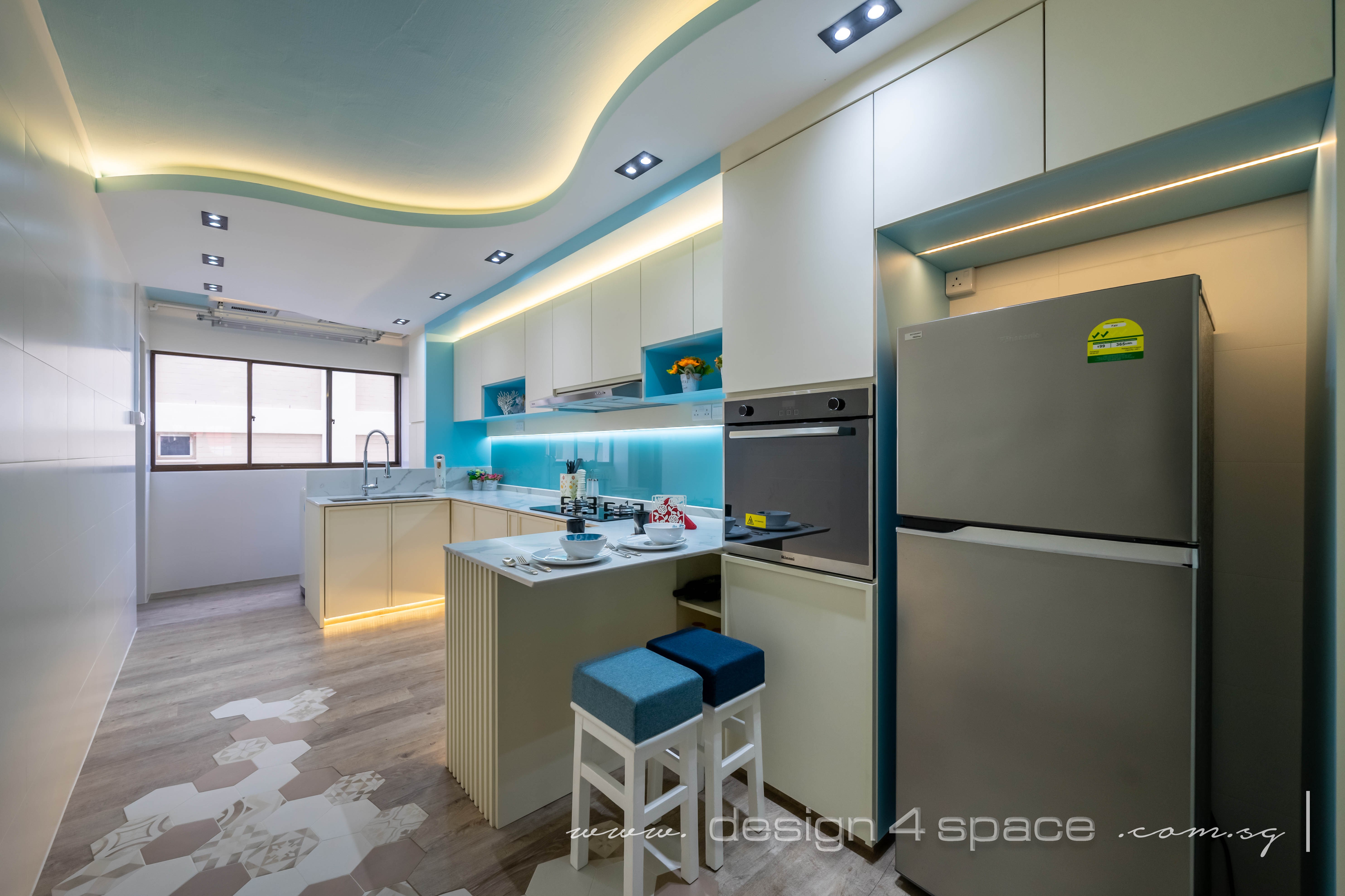 Contemporary, Modern Design - Kitchen - HDB 4 Room - Design by Design 4 Space Pte Ltd