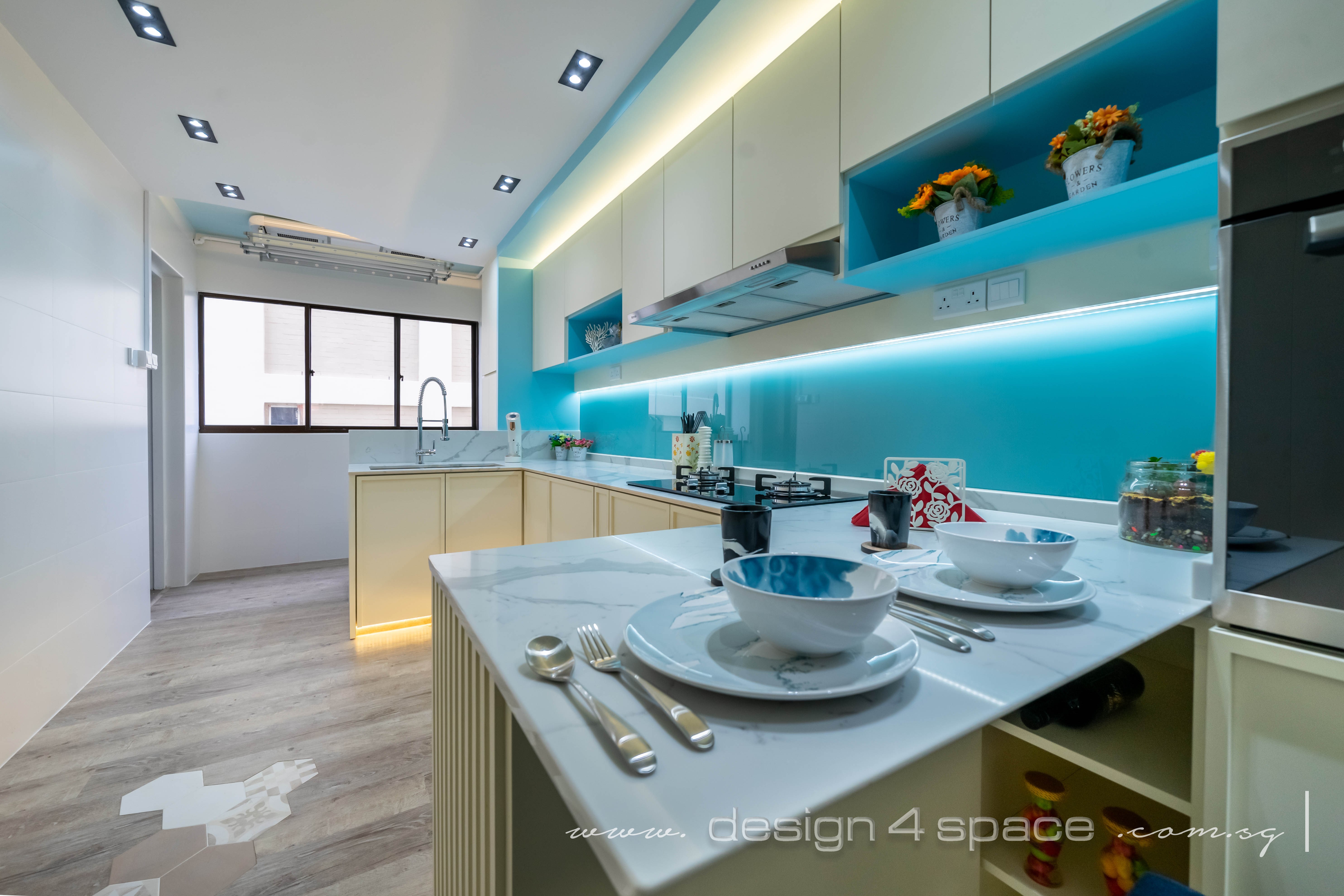 Contemporary, Modern Design - Kitchen - HDB 4 Room - Design by Design 4 Space Pte Ltd