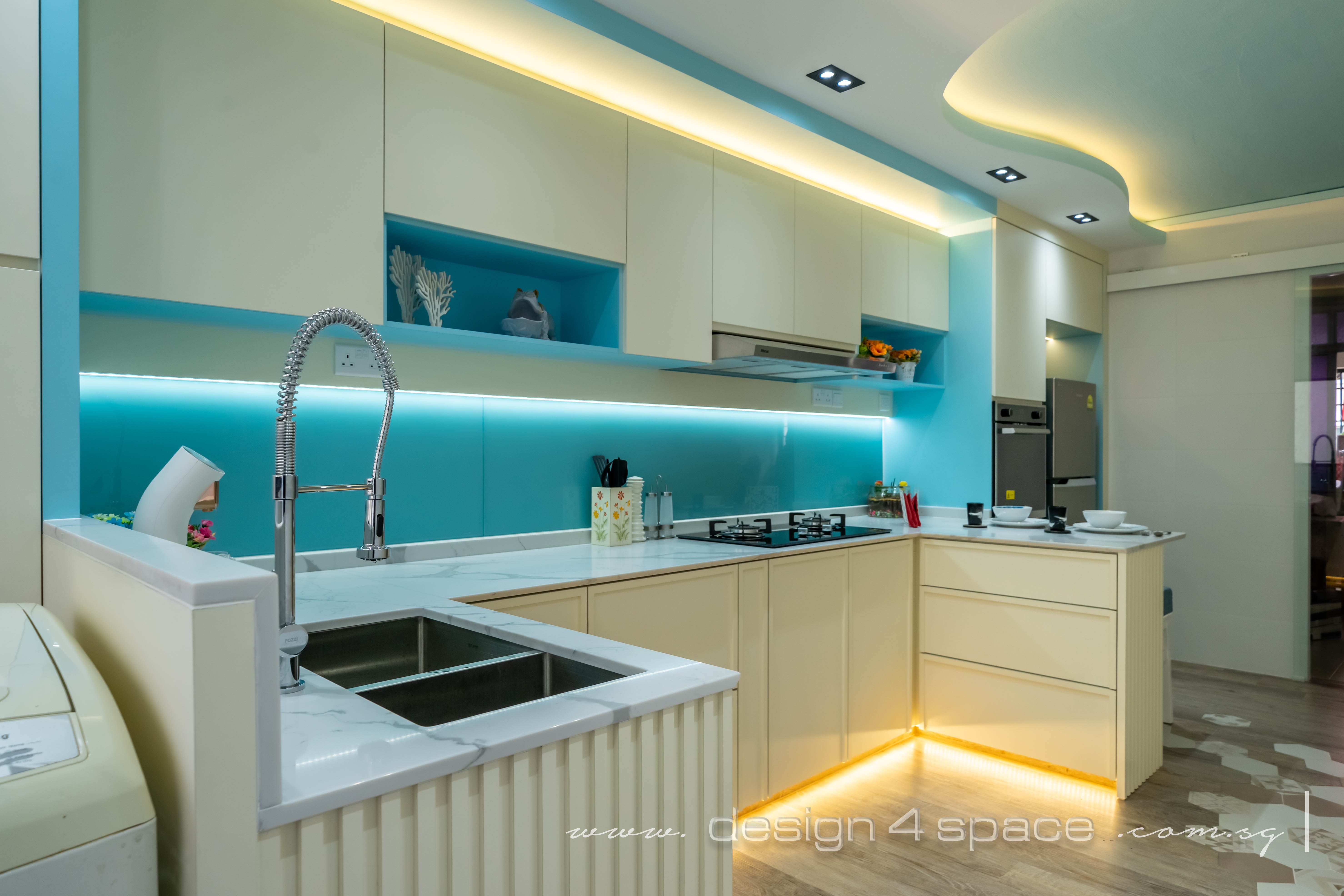 Contemporary, Modern Design - Kitchen - HDB 4 Room - Design by Design 4 Space Pte Ltd