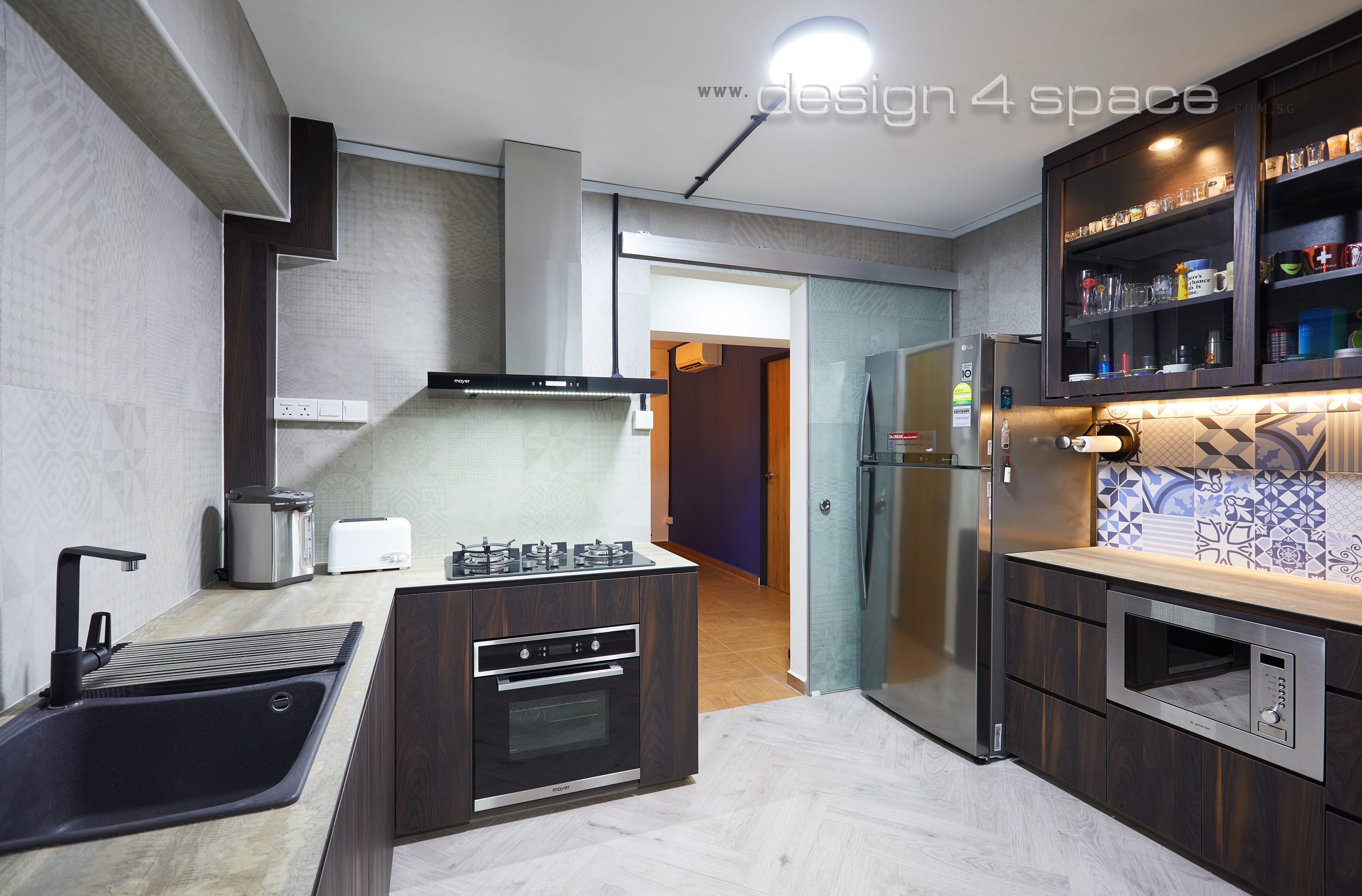 Contemporary, Industrial, Rustic Design - Kitchen - HDB 4 Room - Design by Design 4 Space Pte Ltd