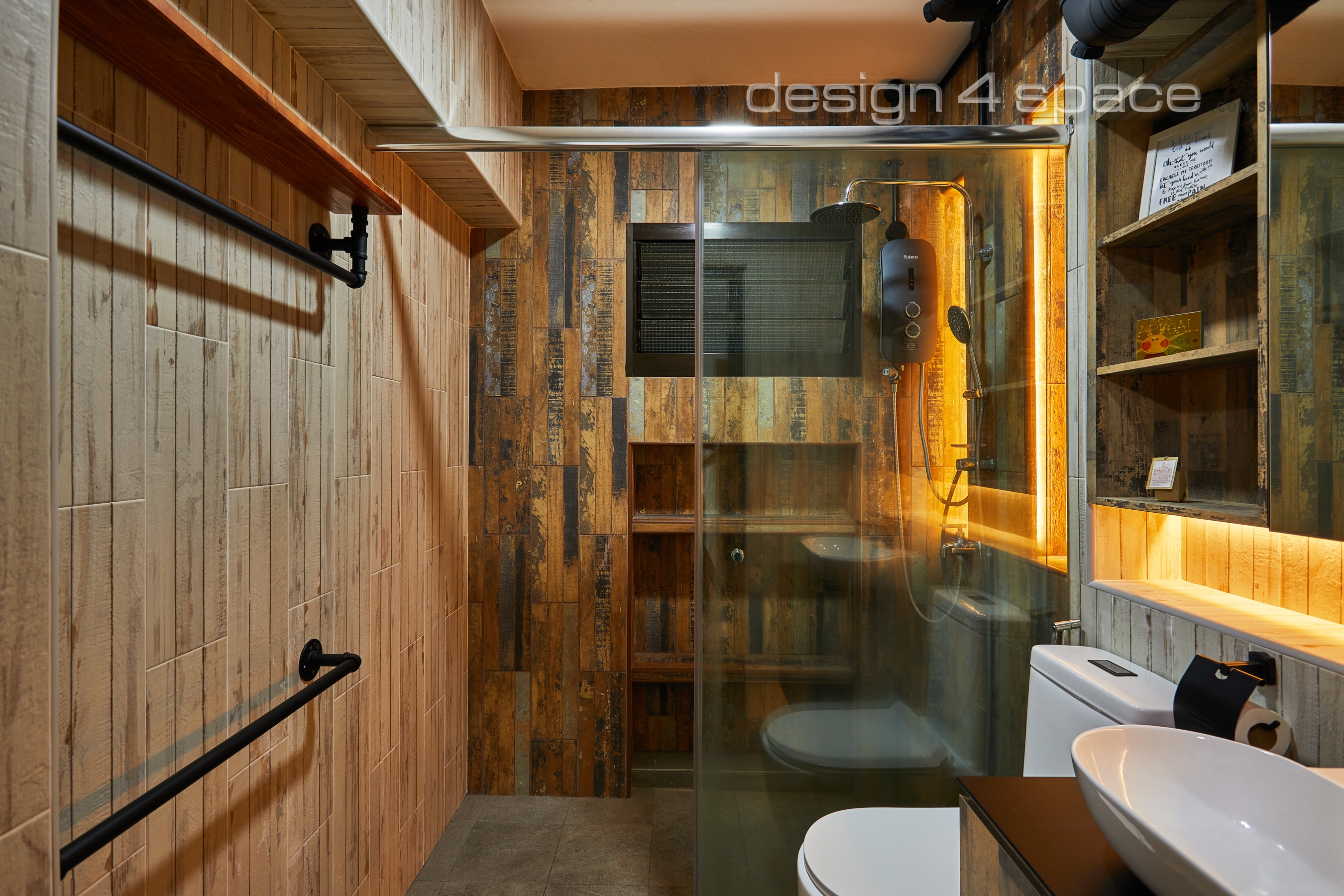 Contemporary, Industrial, Rustic Design - Bedroom - HDB 4 Room - Design by Design 4 Space Pte Ltd