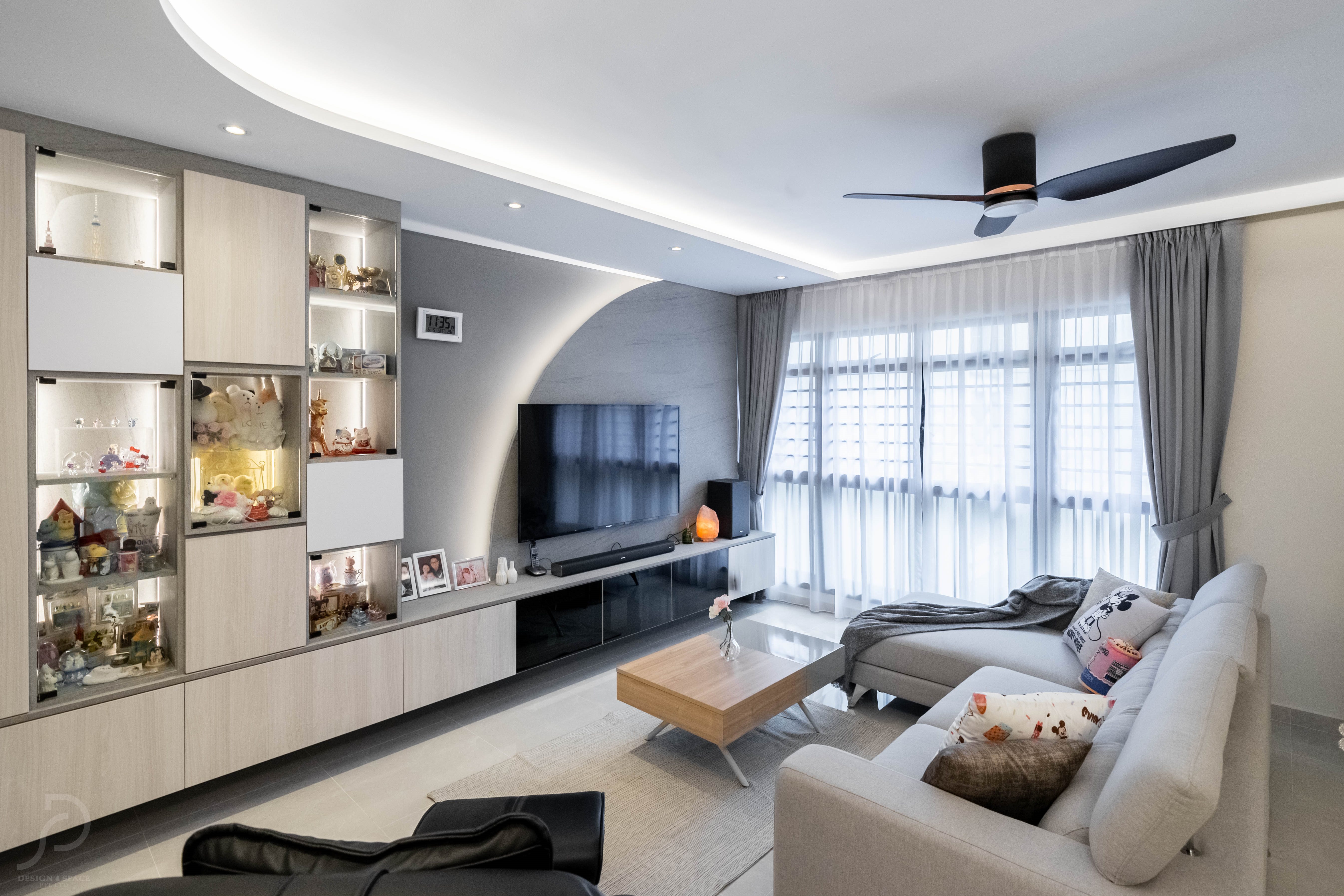 Contemporary Design - Living Room - HDB 4 Room - Design by Design 4 Space Pte Ltd