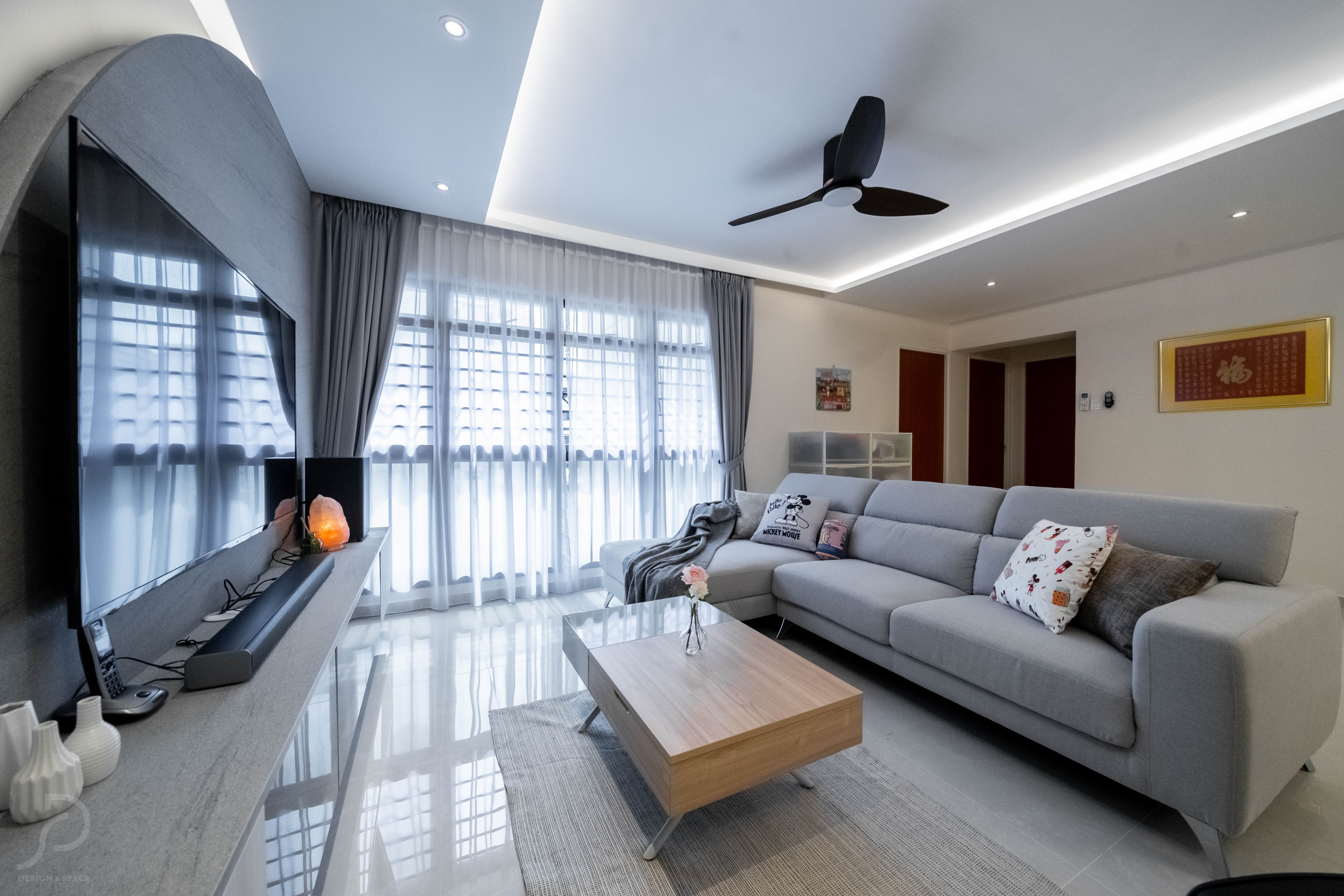 Contemporary Design - Living Room - HDB 4 Room - Design by Design 4 Space Pte Ltd