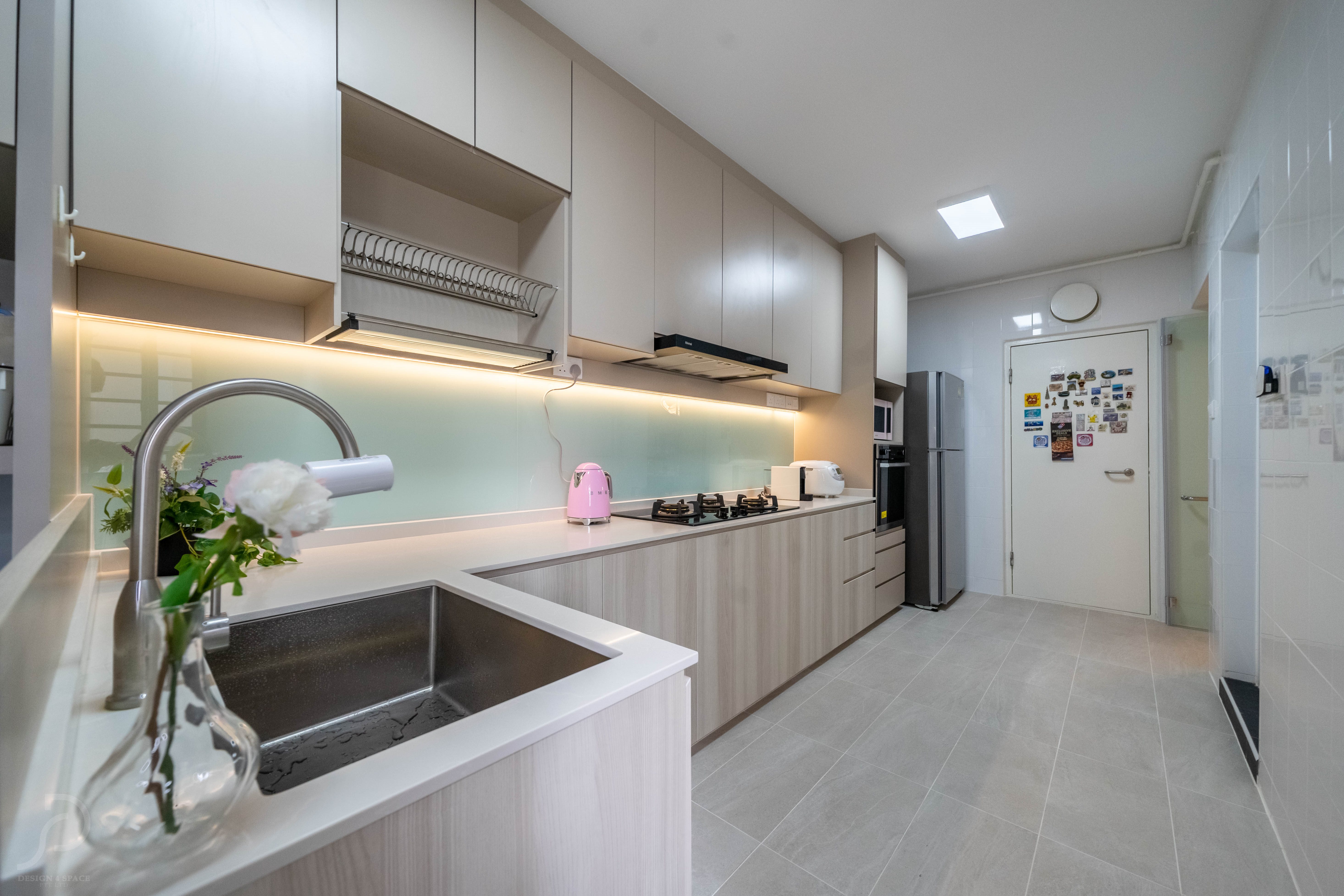 Contemporary Design - Kitchen - HDB 4 Room - Design by Design 4 Space Pte Ltd