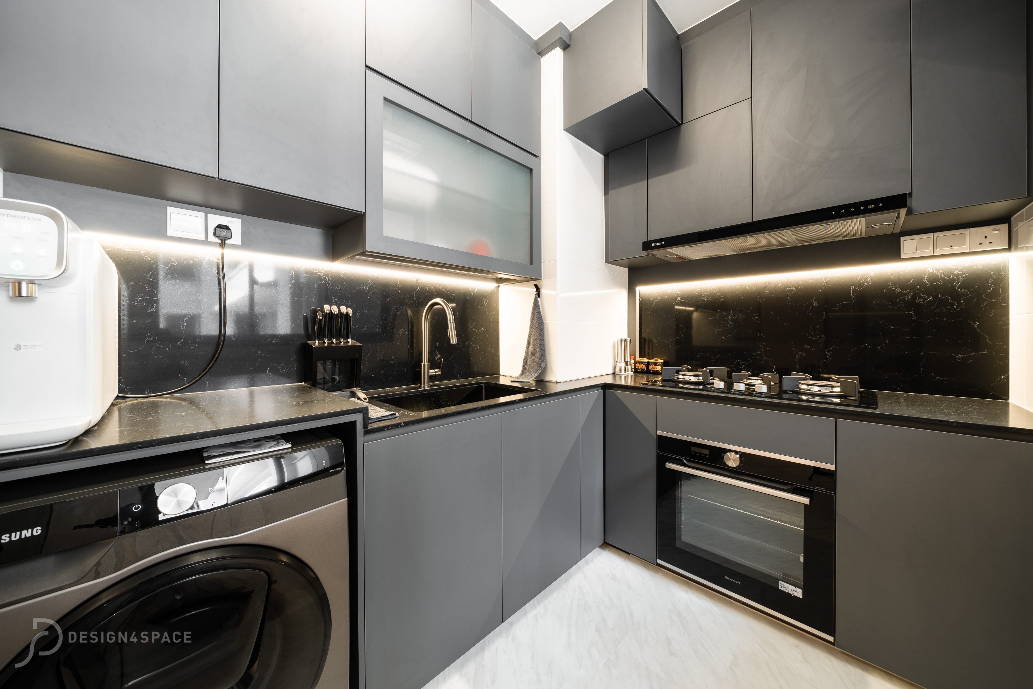 Contemporary, Modern Design - Kitchen - HDB 4 Room - Design by Design 4 Space Pte Ltd