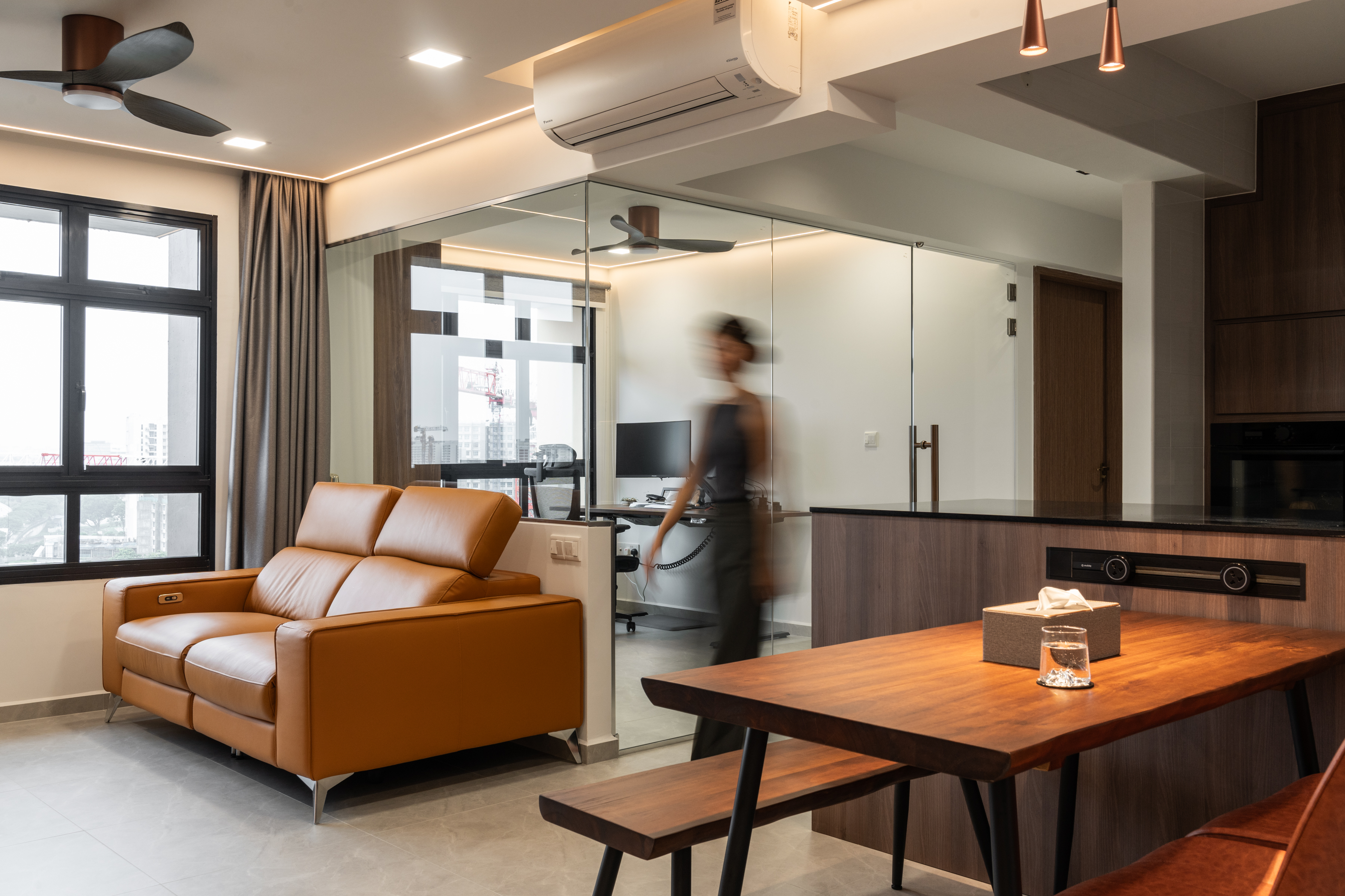 Contemporary, Industrial, Modern Design - Living Room - HDB 4 Room - Design by Design 4 Space Pte Ltd