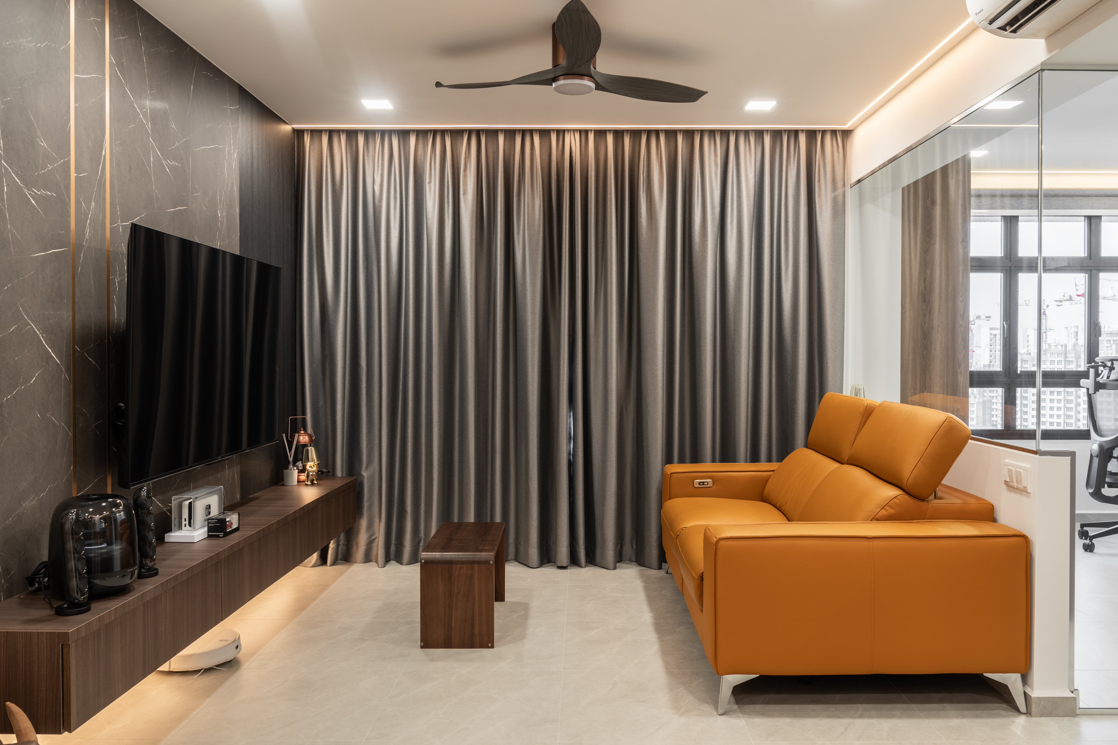 Contemporary, Industrial, Modern Design - Living Room - HDB 4 Room - Design by Design 4 Space Pte Ltd